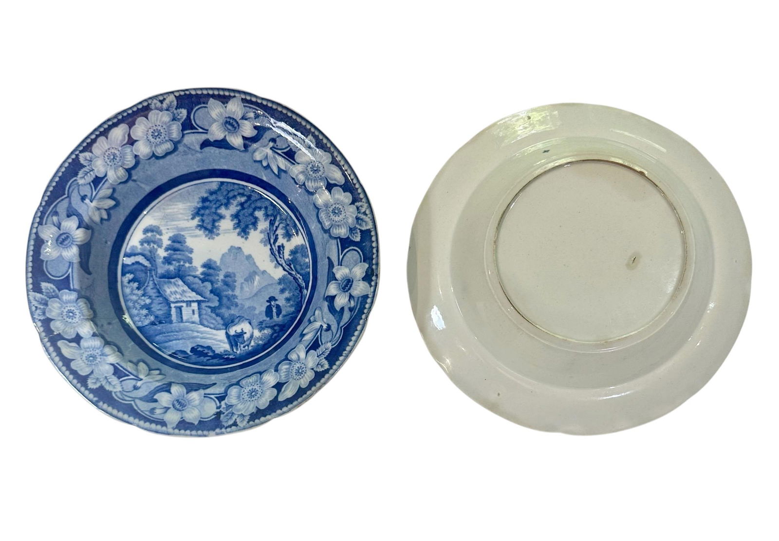 Early 19th Century English Staffordshire Blue and White Plates - A Pair - 4