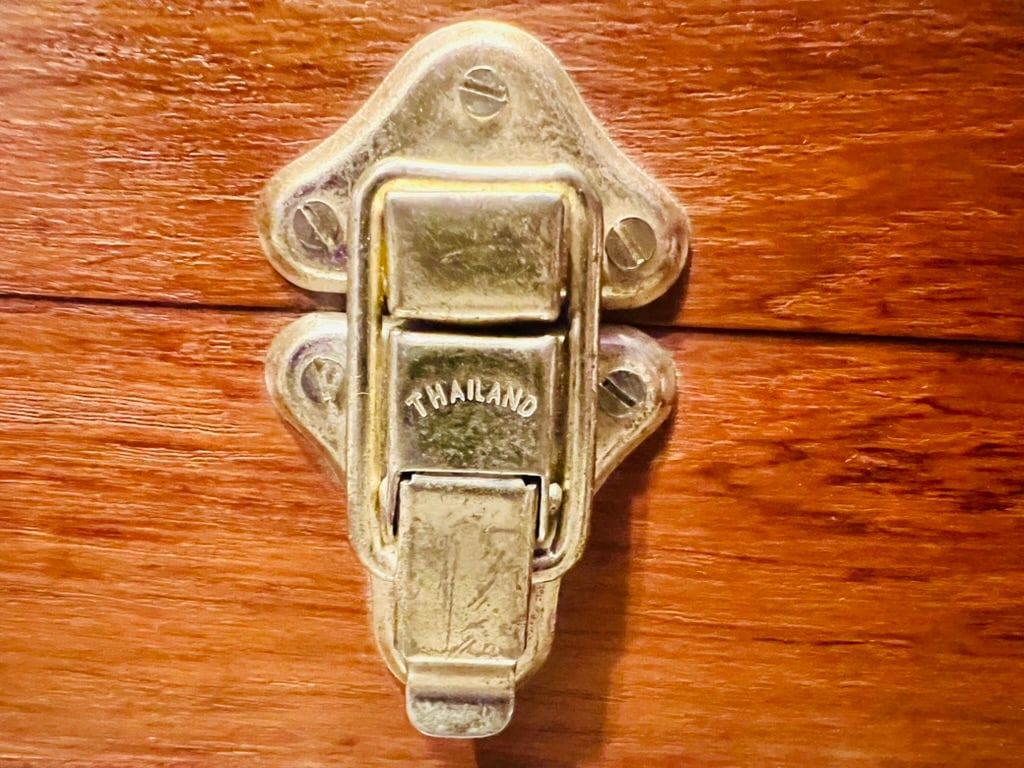 Mid Century Modern Flatware Set in Rosewood & Bronze-Teak Case, Thailand- 100 Pieces - 11