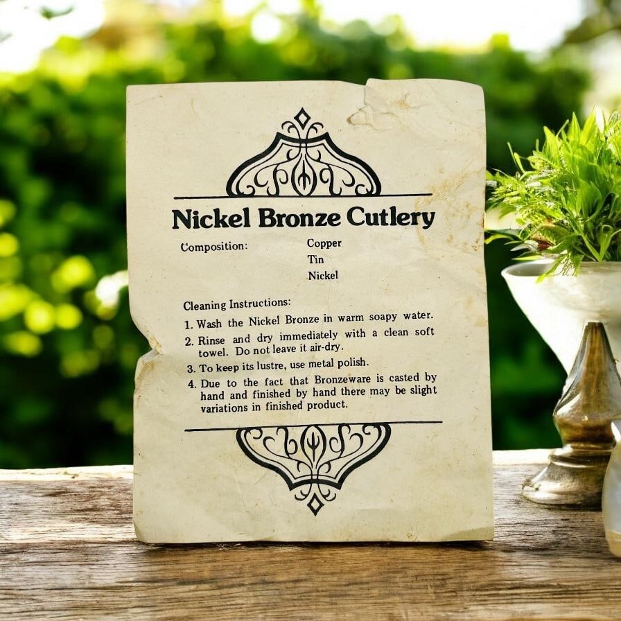 Mid Century Modern Flatware Set in Rosewood & Bronze-Teak Case, Thailand- 100 Pieces - 8