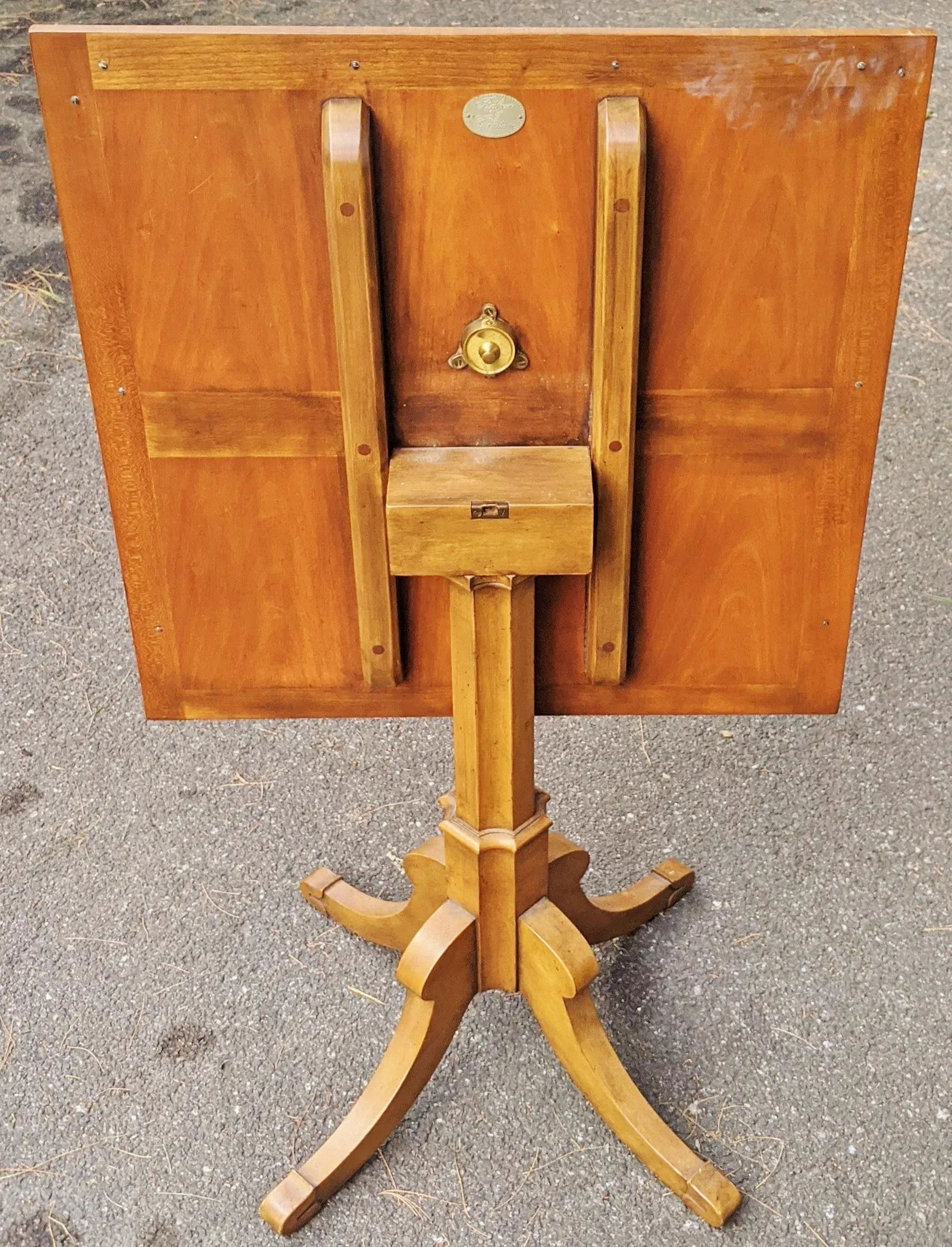 Vintage English Style Satin Wood Bronze Gallery Tilt-Top Table by Baker Furniture - 10