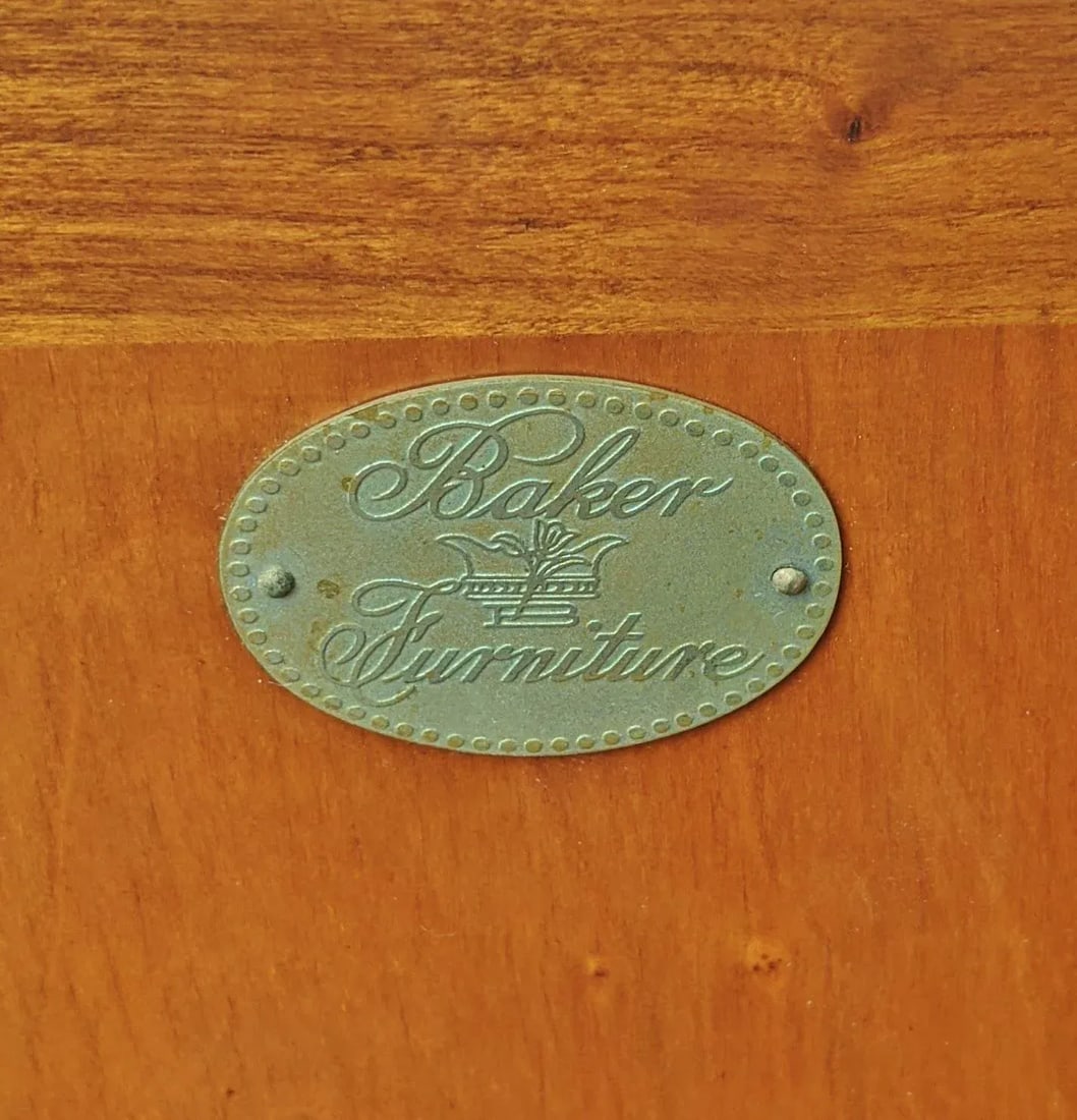 Vintage English Style Satin Wood Bronze Gallery Tilt-Top Table by Baker Furniture - 12