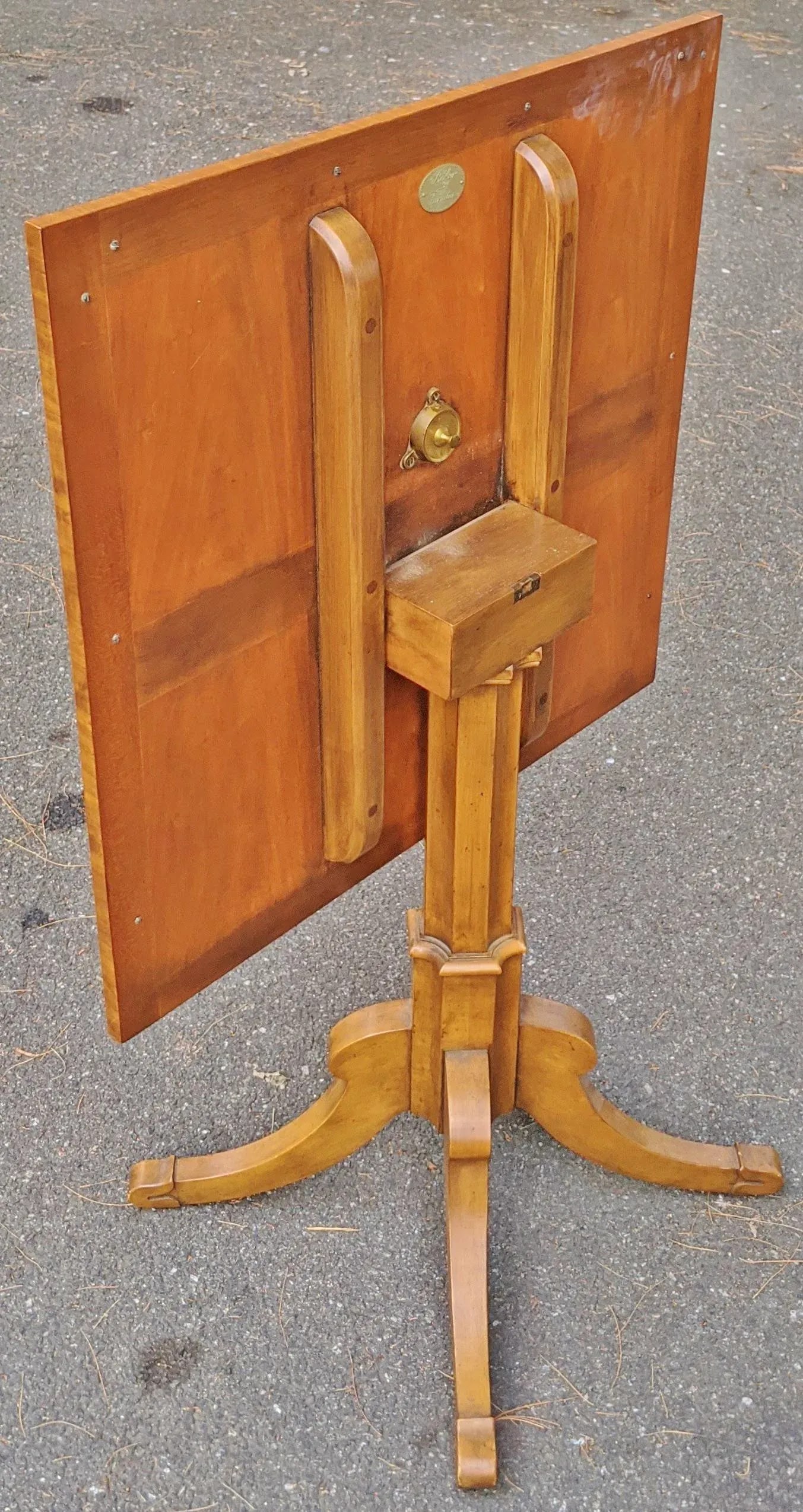 Vintage English Style Satin Wood Bronze Gallery Tilt-Top Table by Baker Furniture - 6