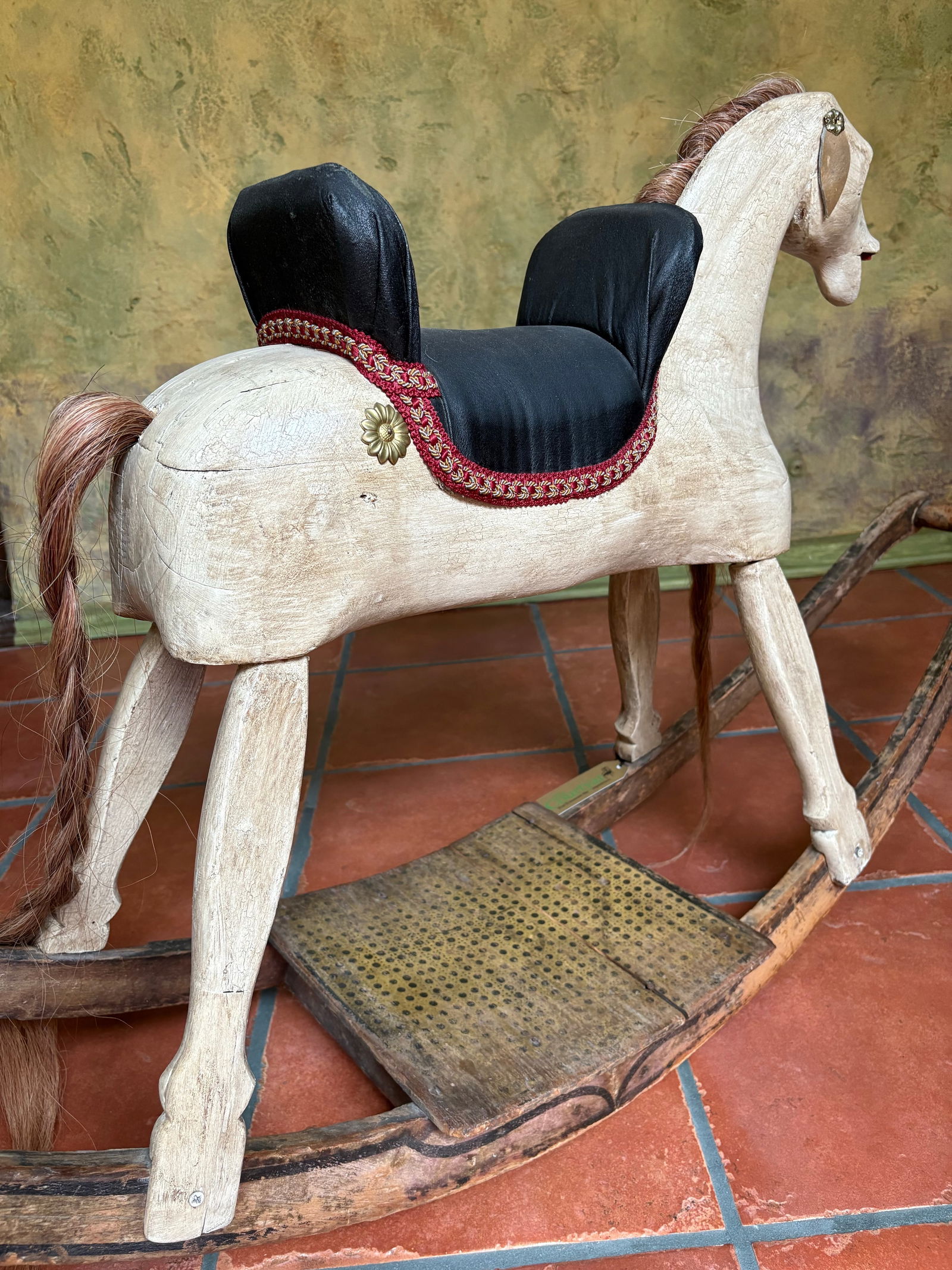 19th Century-Early 20th Century Antique Victorian American Folk Art Wooden Rocking Horse - 10