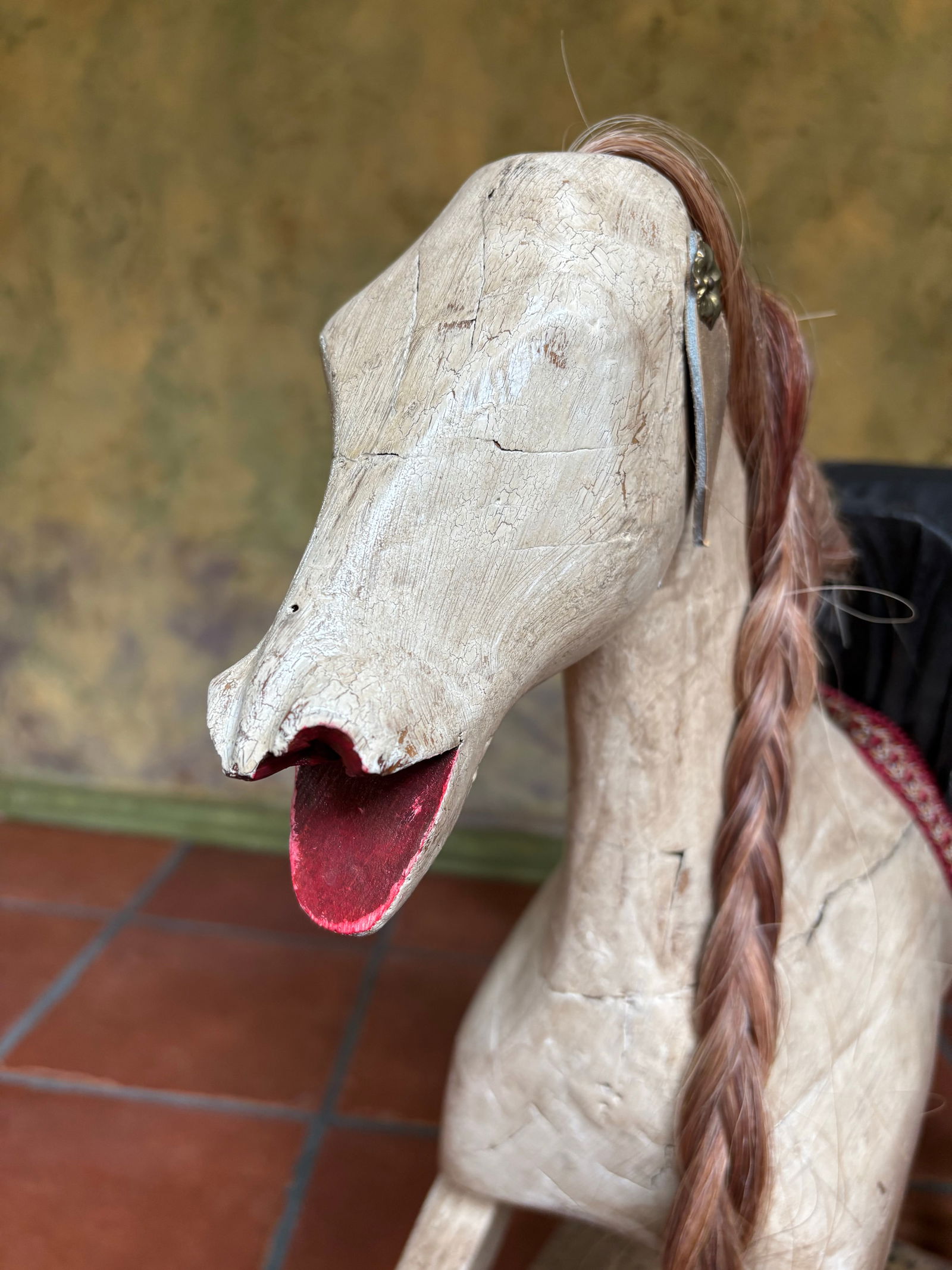 19th Century-Early 20th Century Antique Victorian American Folk Art Wooden Rocking Horse - 2