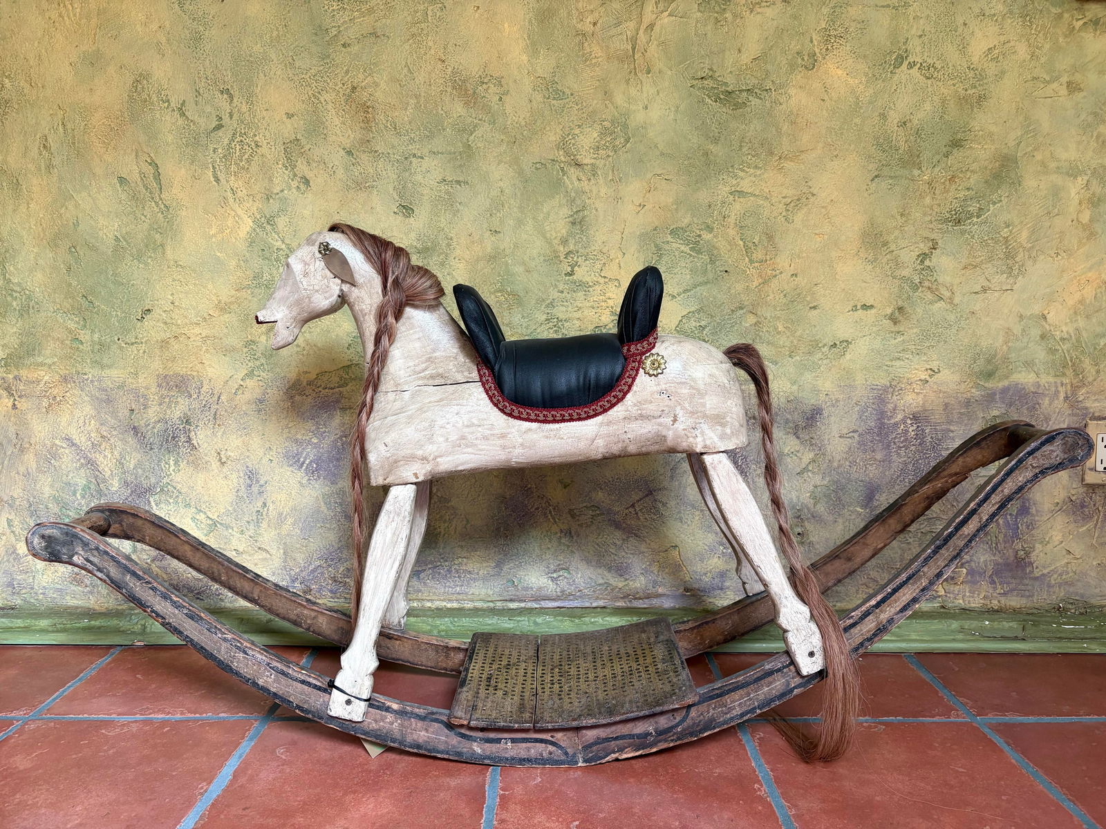 19th Century-Early 20th Century Antique Victorian American Folk Art Wooden Rocking Horse - 3