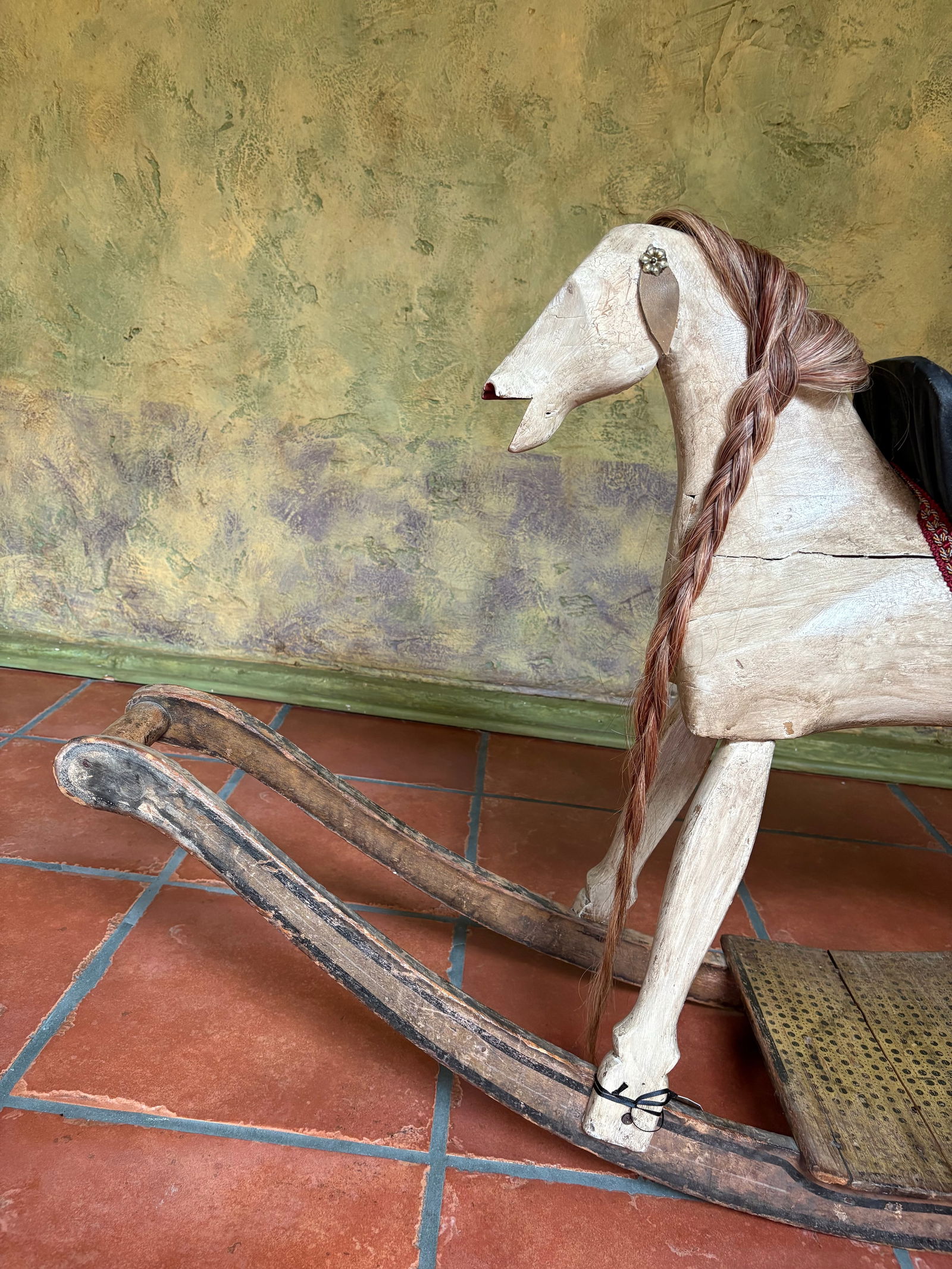 19th Century-Early 20th Century Antique Victorian American Folk Art Wooden Rocking Horse - 5