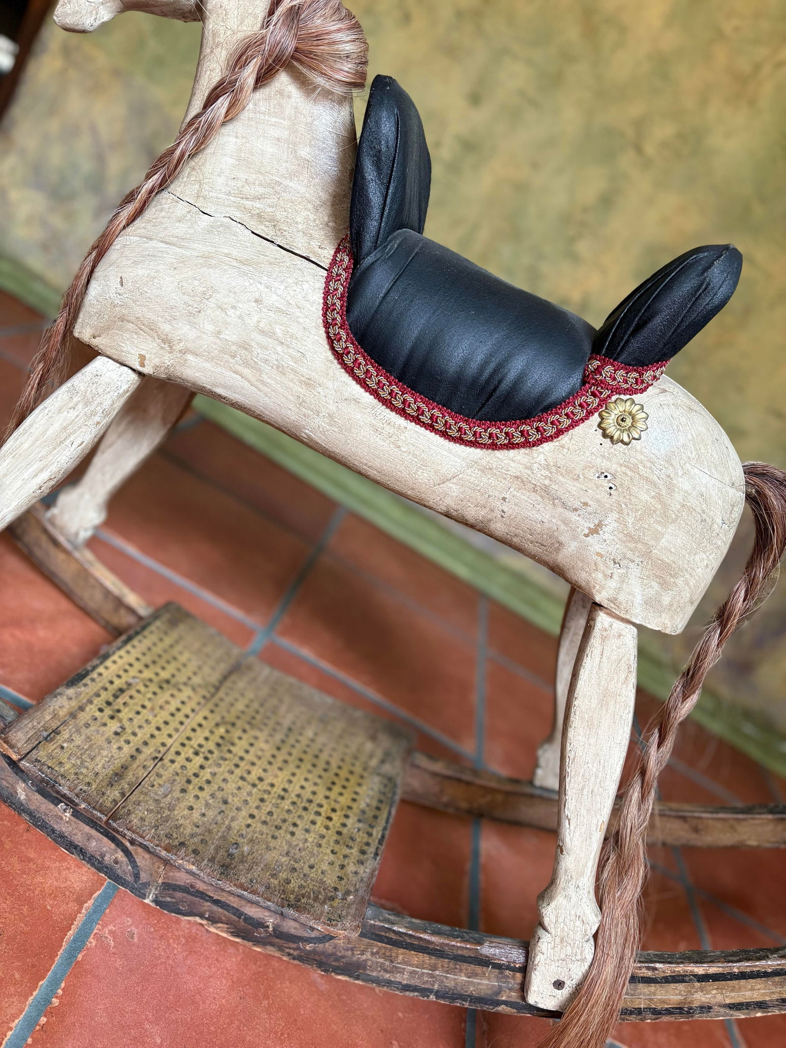 19th Century-Early 20th Century Antique Victorian American Folk Art Wooden Rocking Horse - 7