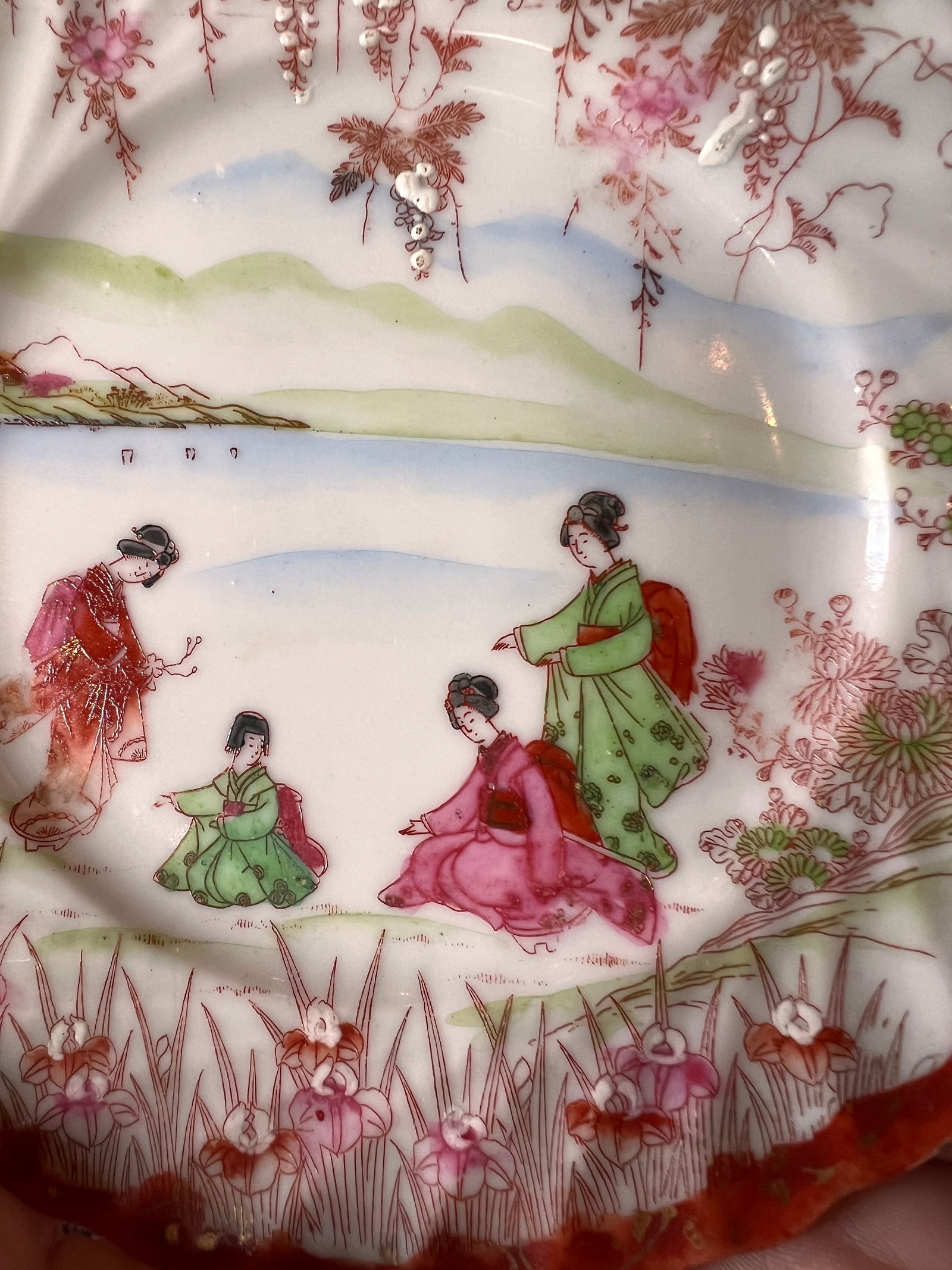Antique Chinoiserie Plates- Set of 7 - 4