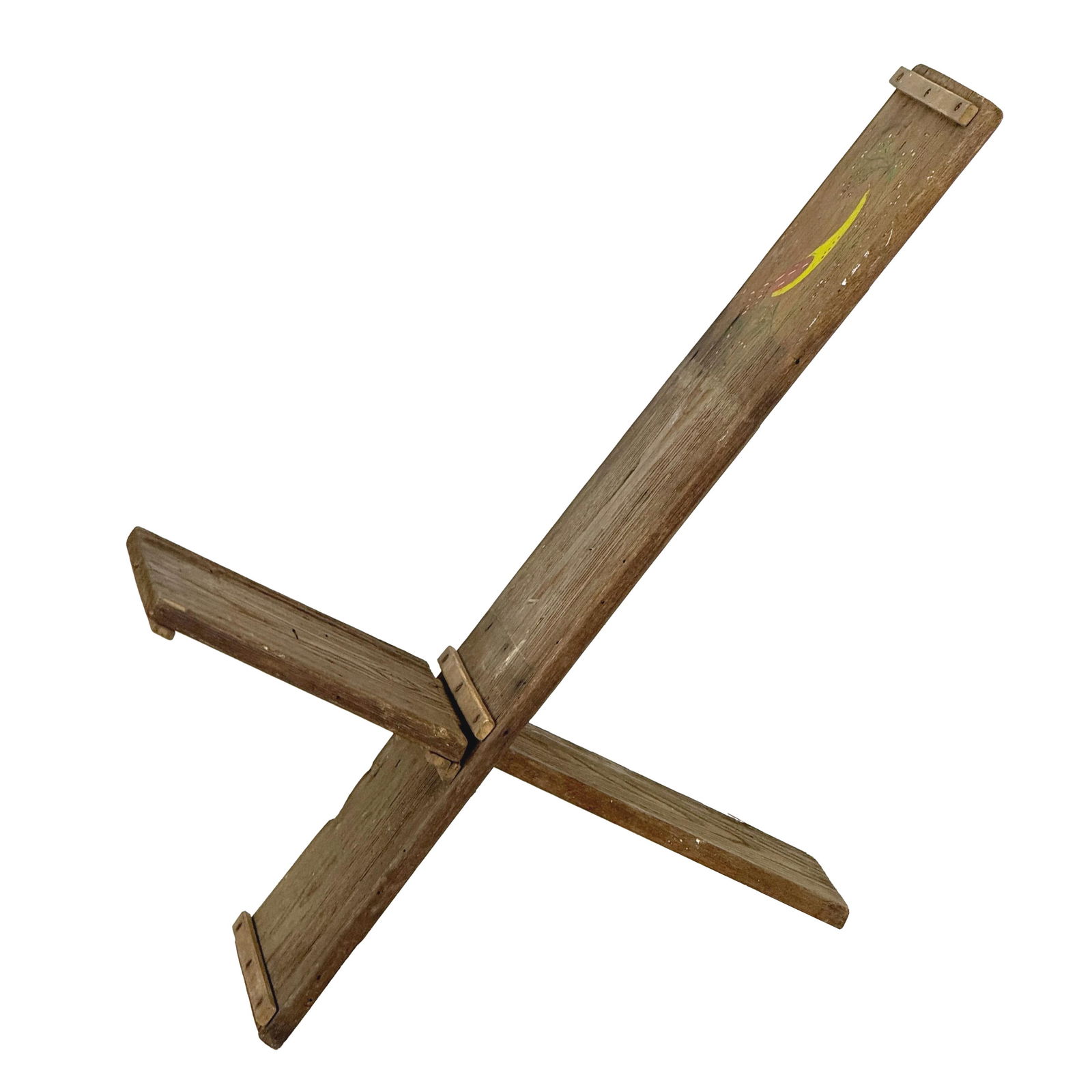 Vintage 1930s Primitive Folk Art Plank Wood Viking Chair, Painted Distlefink Bird Motif - 5