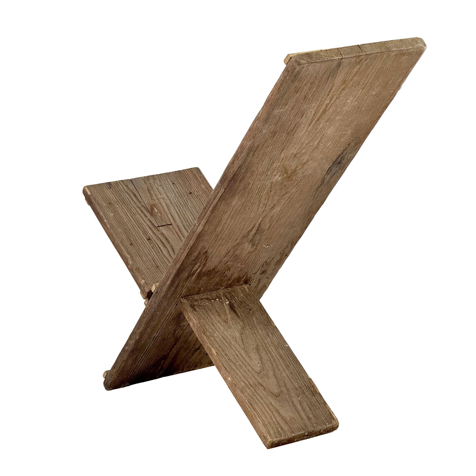 Vintage 1930s Primitive Folk Art Plank Wood Viking Chair, Painted Distlefink Bird Motif - 6