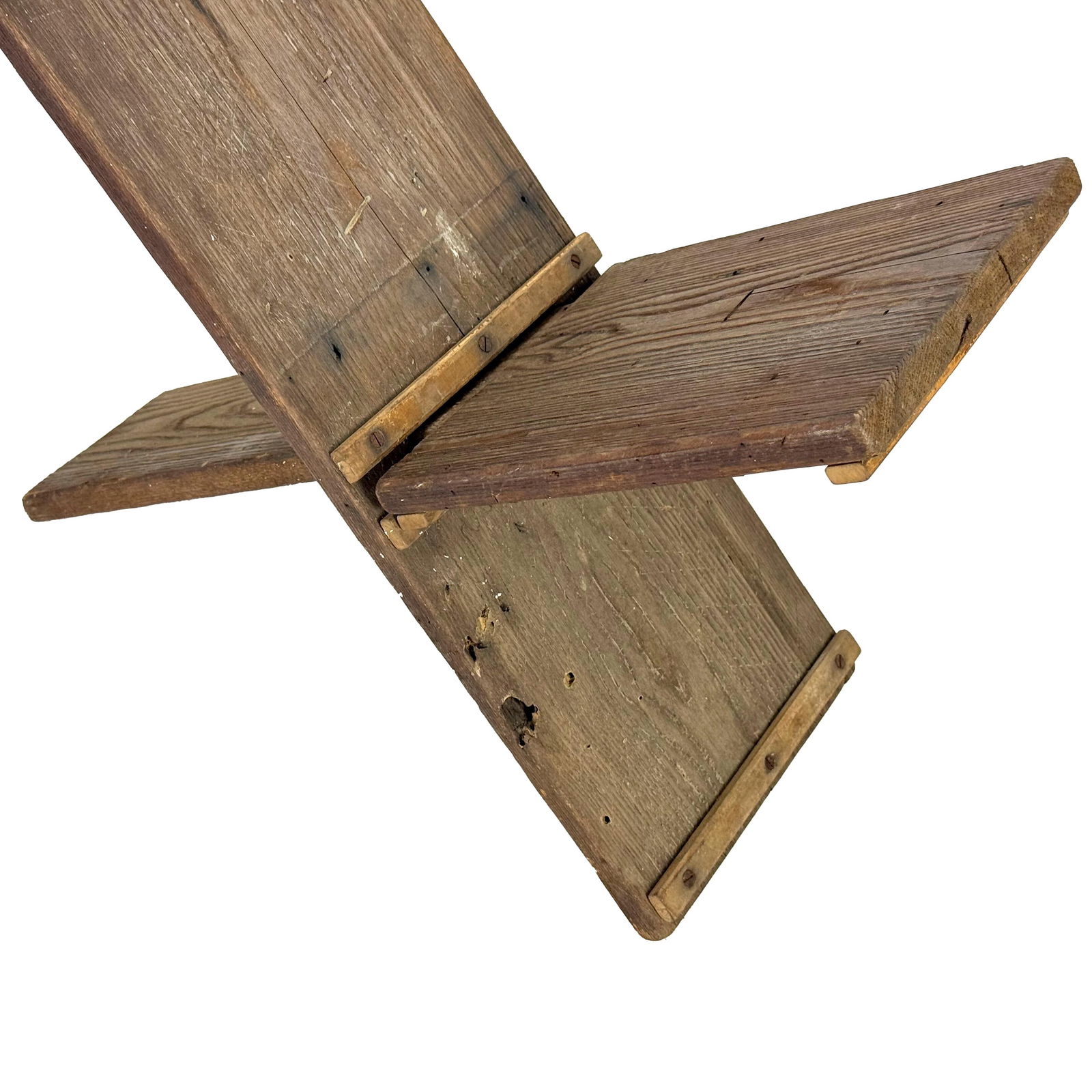 Vintage 1930s Primitive Folk Art Plank Wood Viking Chair, Painted Distlefink Bird Motif - 7