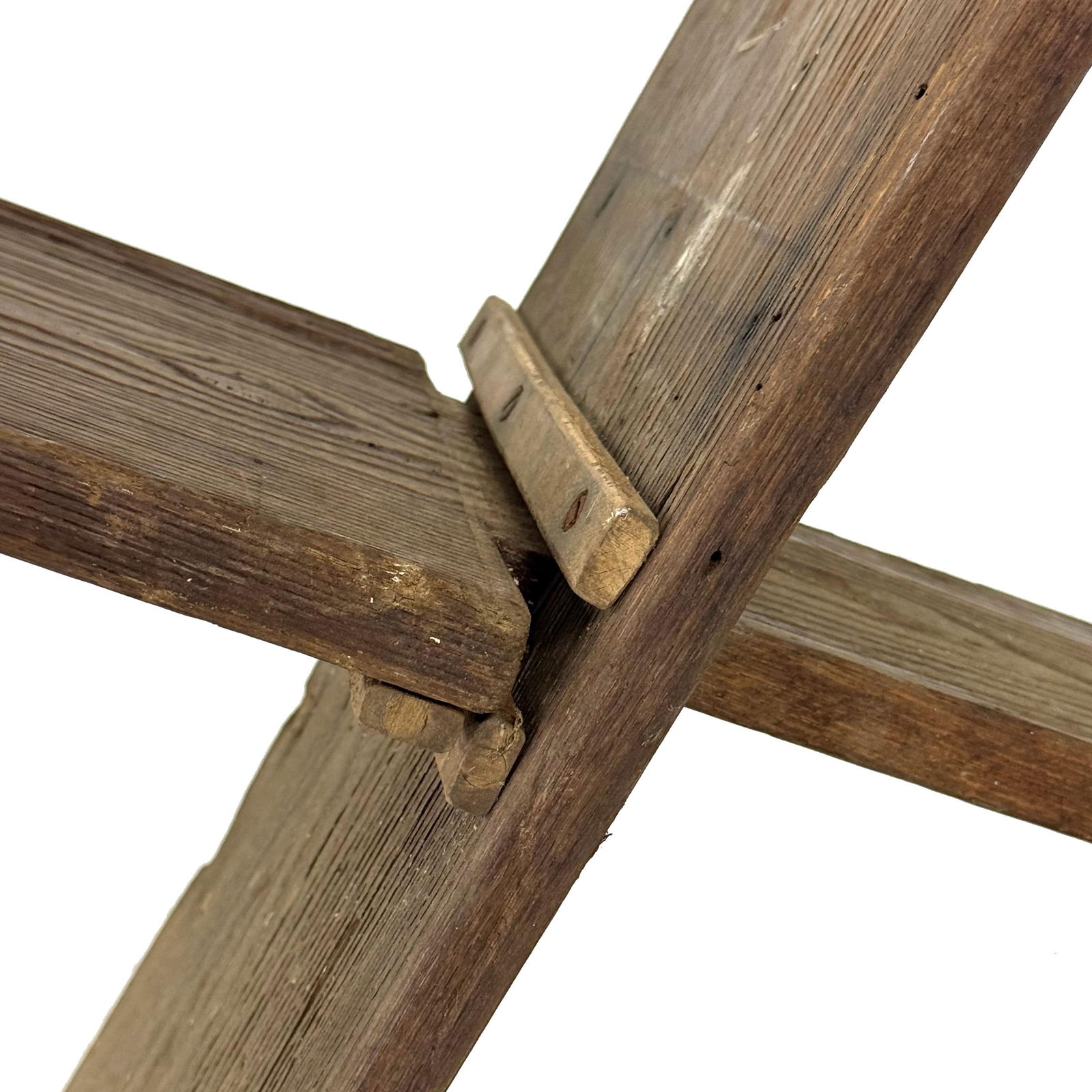 Vintage 1930s Primitive Folk Art Plank Wood Viking Chair, Painted Distlefink Bird Motif - 8