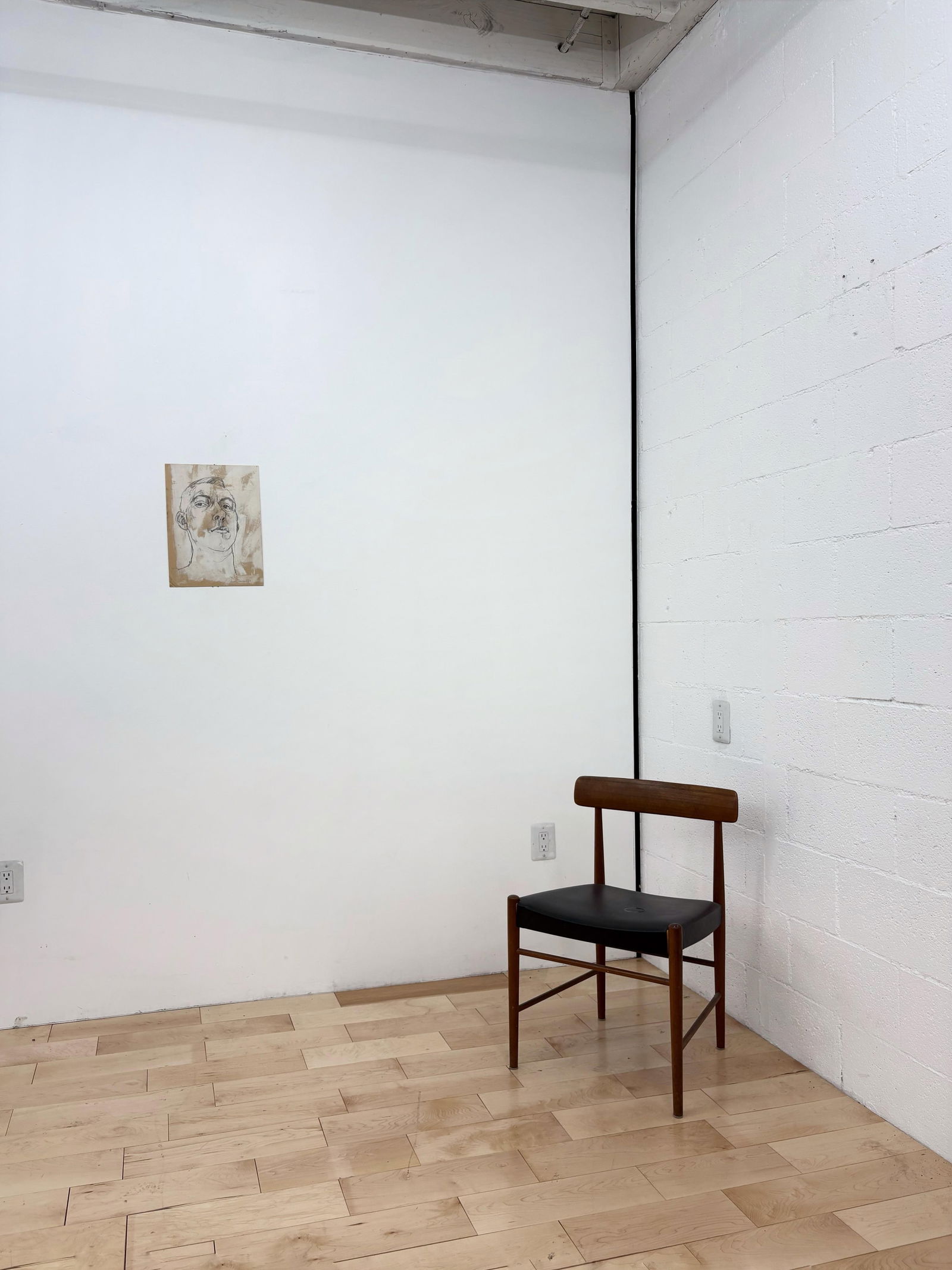 Mid-Century Modern Abstract Portrait Drawing "“ 1958 Signed Expressionist Artwork by Jerry - 2