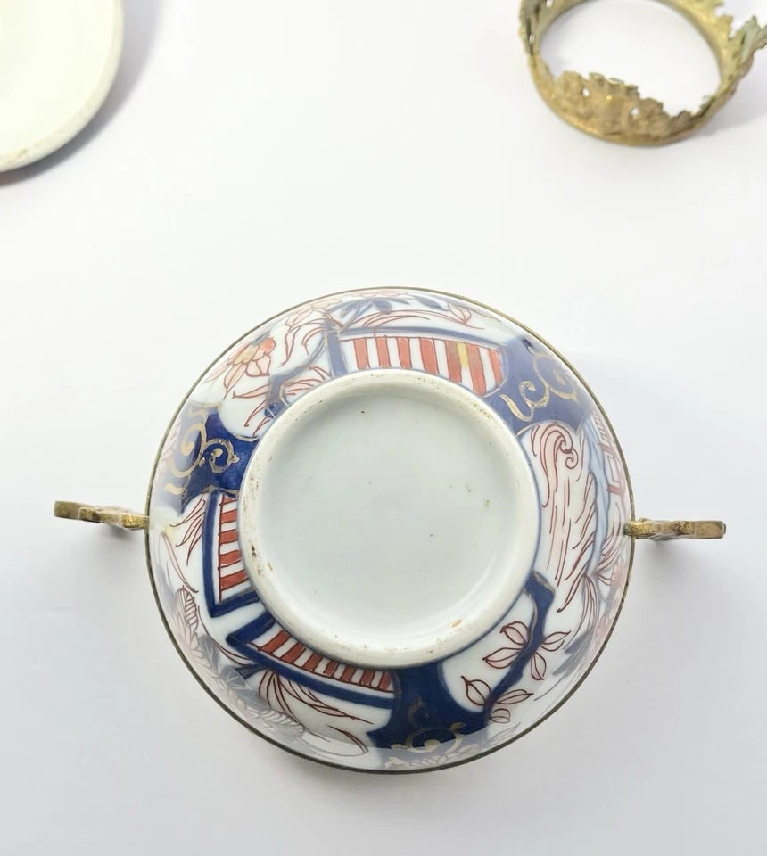 19th Century Antique Imari Dore Japanese Porcelain Gold Gilt Potpourri, Foo Dogs - 9