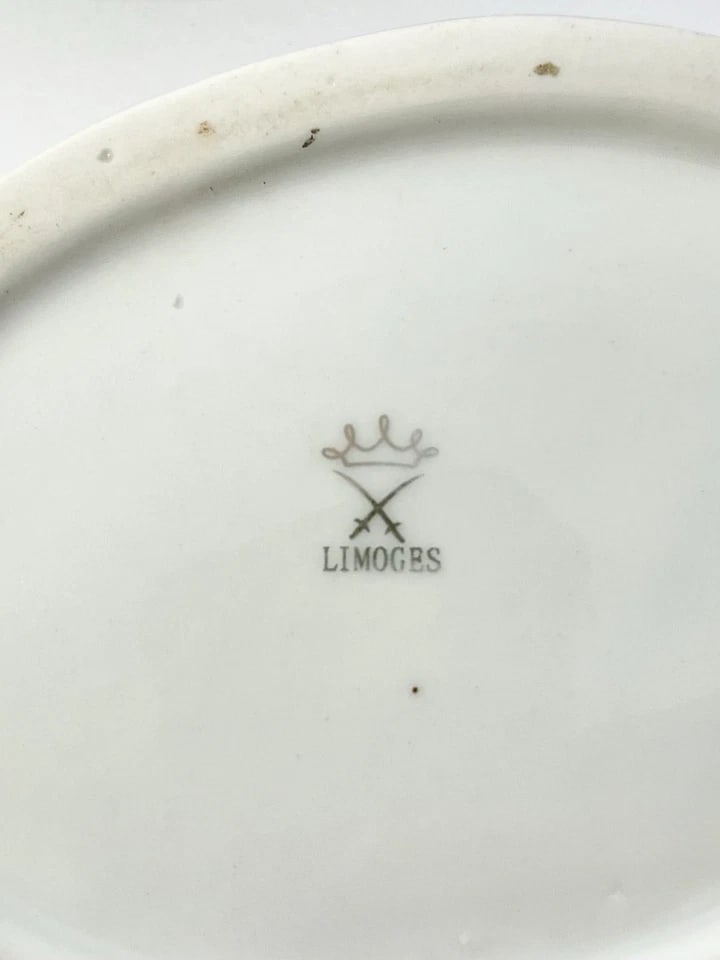 1960s Limoges Porcelain Hand Painted Baby Blue Butterfly Small Trinket Box - 6