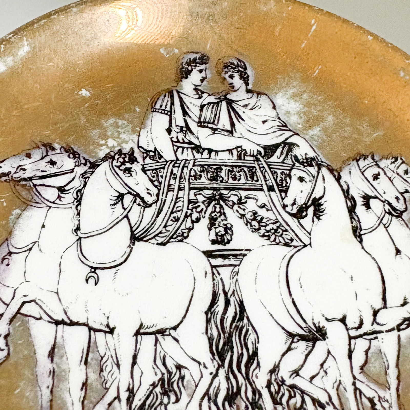 1960s Fornasetti 'Romulus and Remus' Themed Ceramic Coasters- Set of 3 - 10