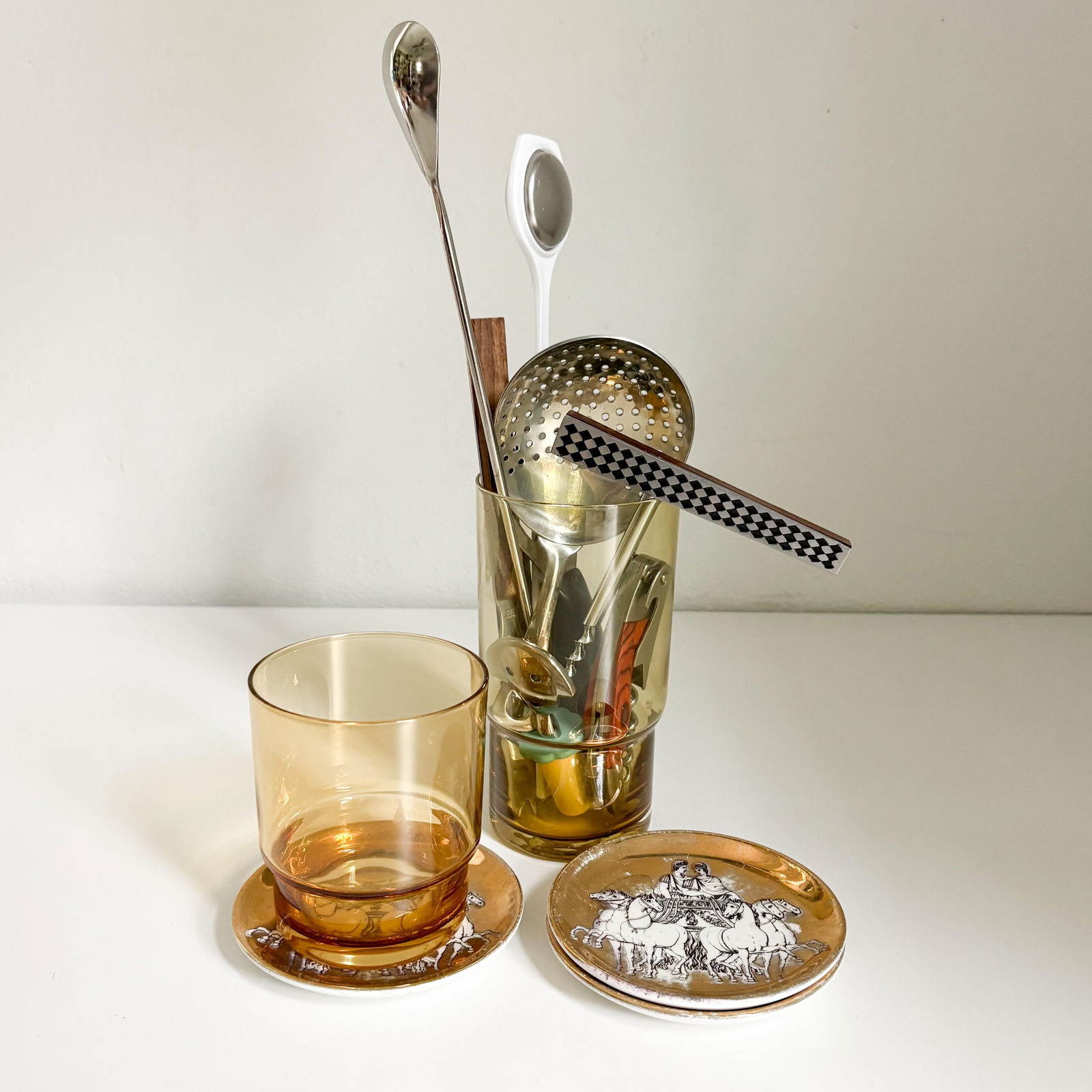 1960s Fornasetti 'Romulus and Remus' Themed Ceramic Coasters- Set of 3 - 2