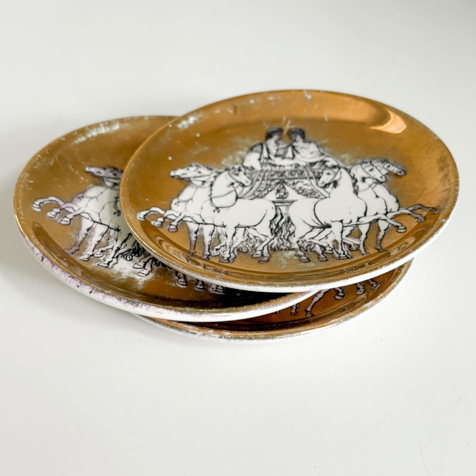 1960s Fornasetti 'Romulus and Remus' Themed Ceramic Coasters- Set of 3 - 3