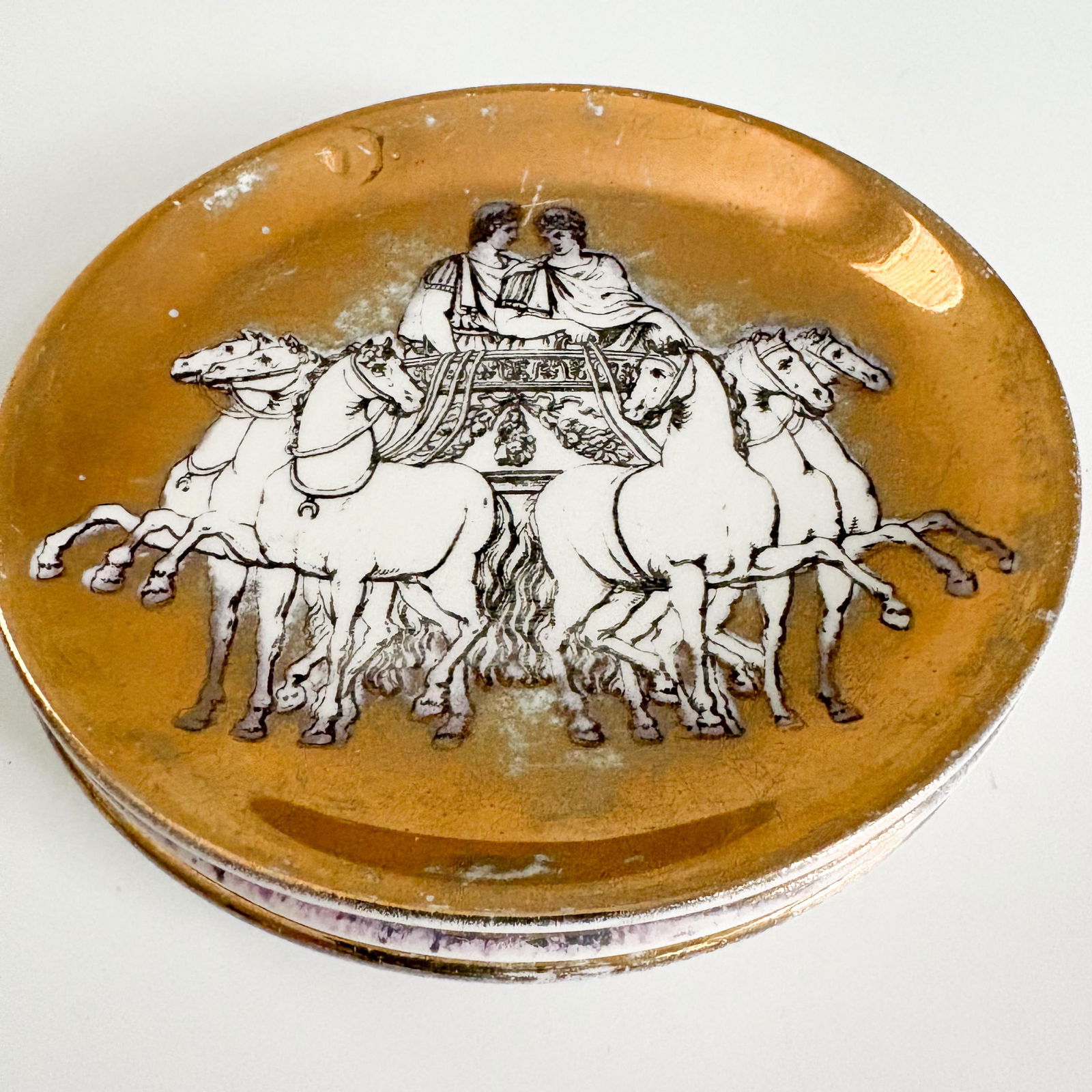 1960s Fornasetti 'Romulus and Remus' Themed Ceramic Coasters- Set of 3 - 4