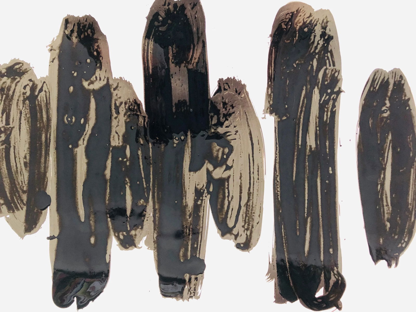 Abstract B&w Ink Brush on White Board by Erik Sulander 22x28 - 2