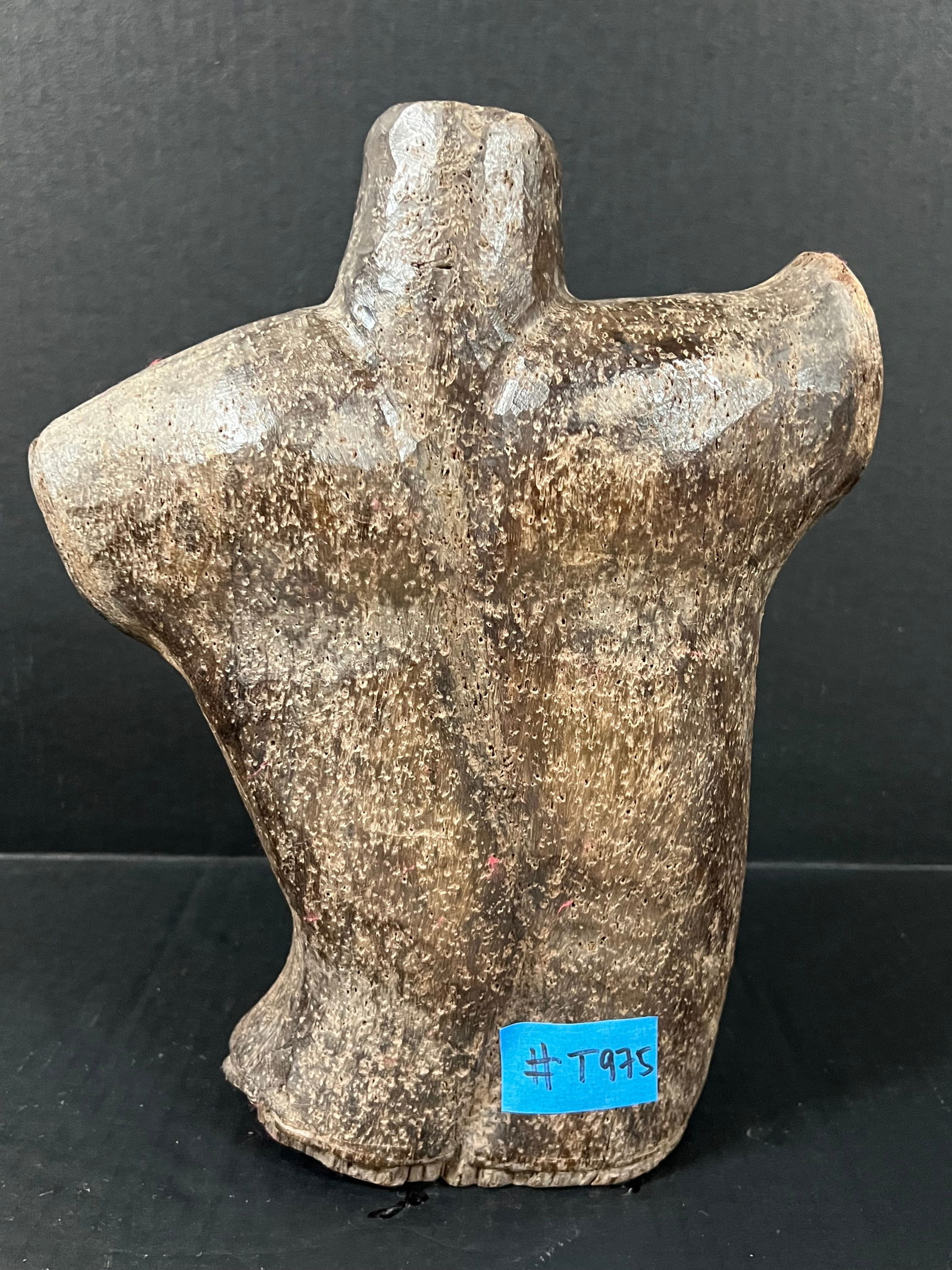 Late 20th Century Vintage Carved Solid Wood Female Torso Sculpture - 9