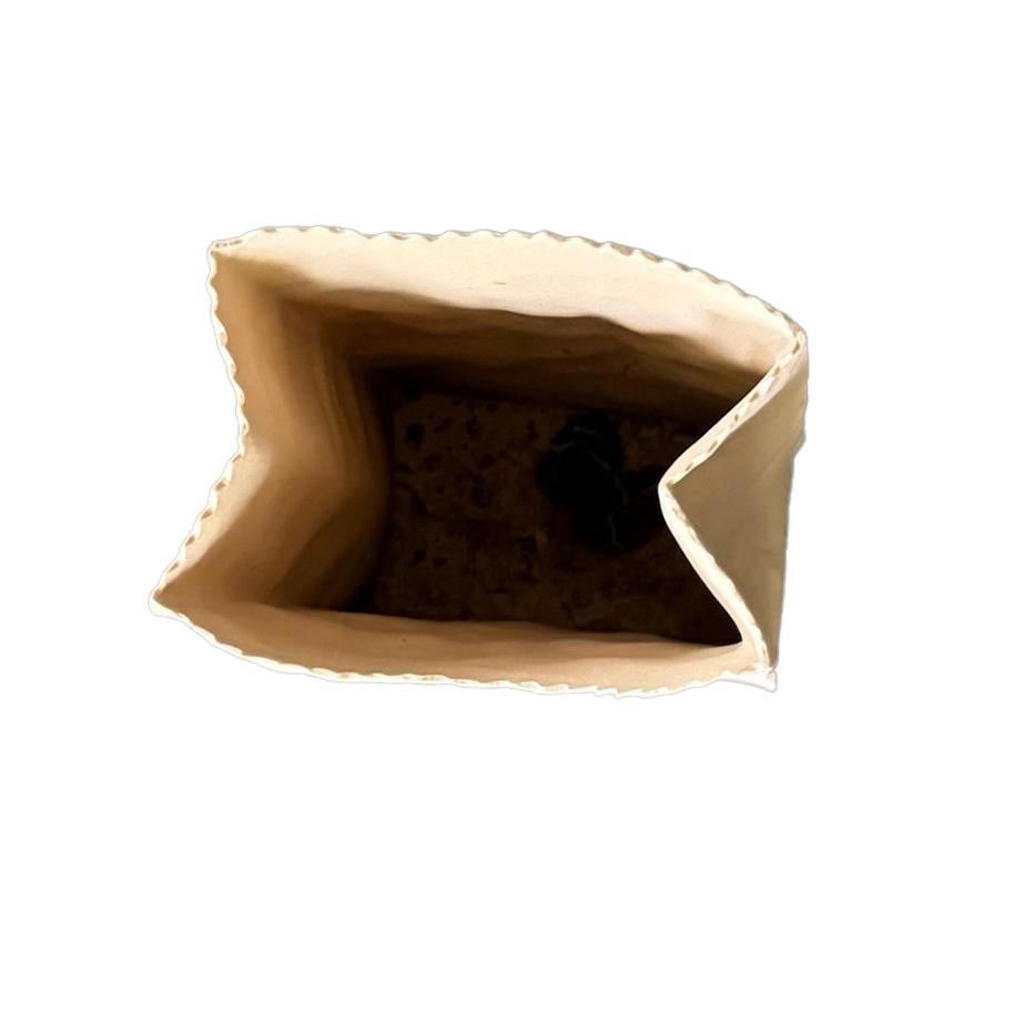 1980s Michael Harvey Ceramic Paper Bag Vase - 6