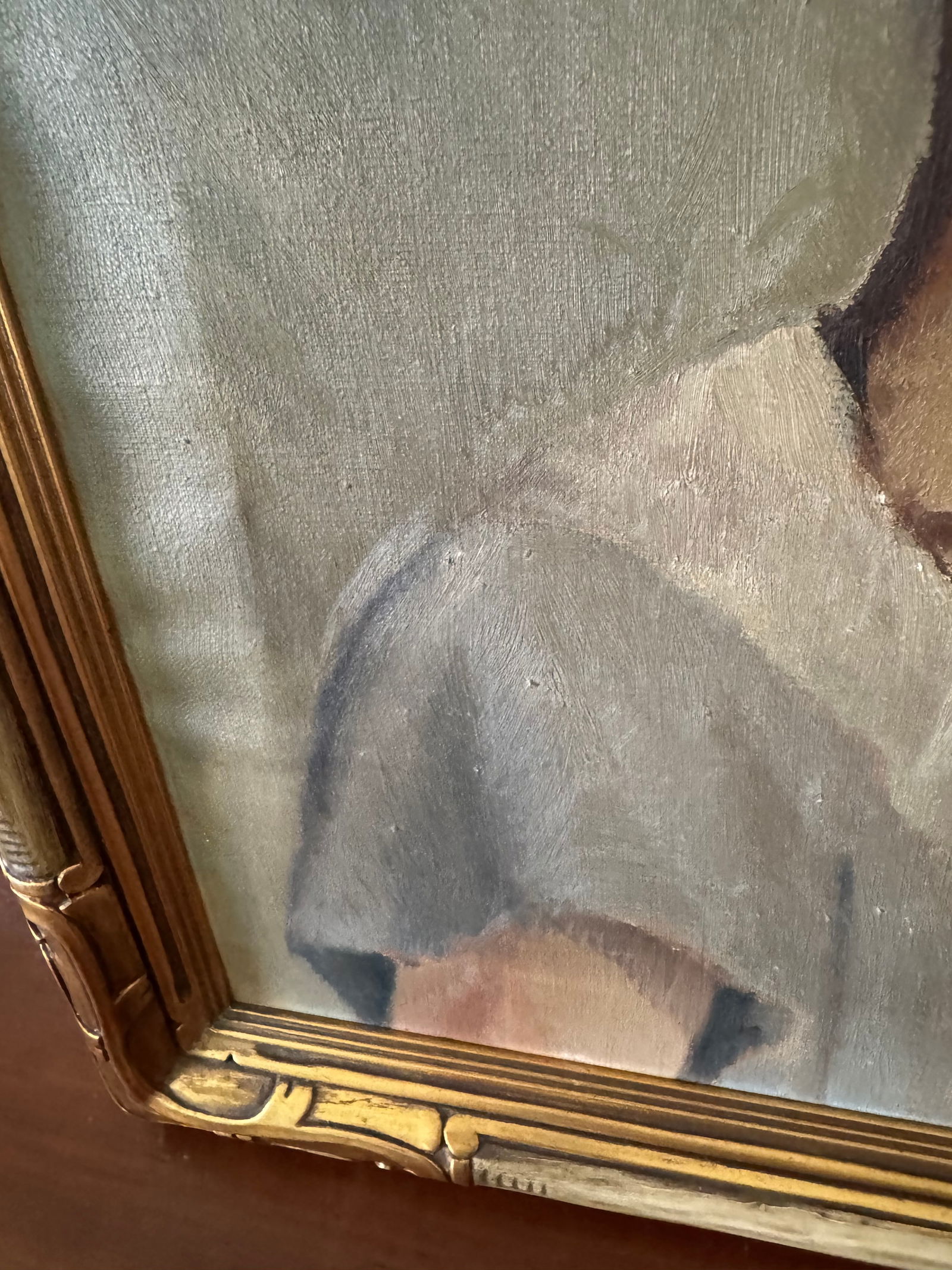 1930's Art Deco Portrait Painting of a Woman, Framed - 2