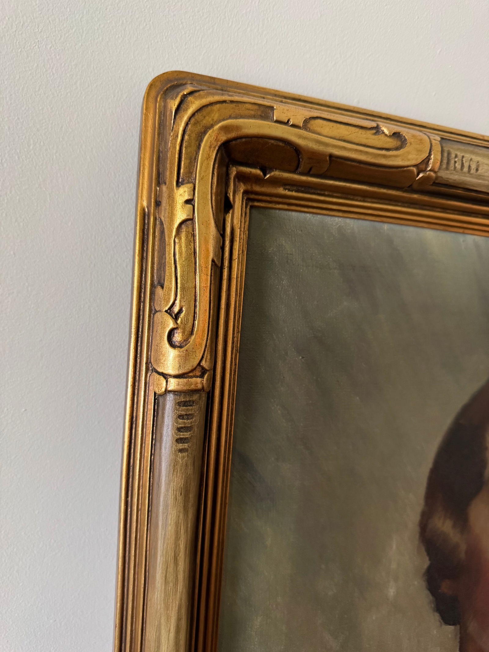 1930's Art Deco Portrait Painting of a Woman, Framed - 4