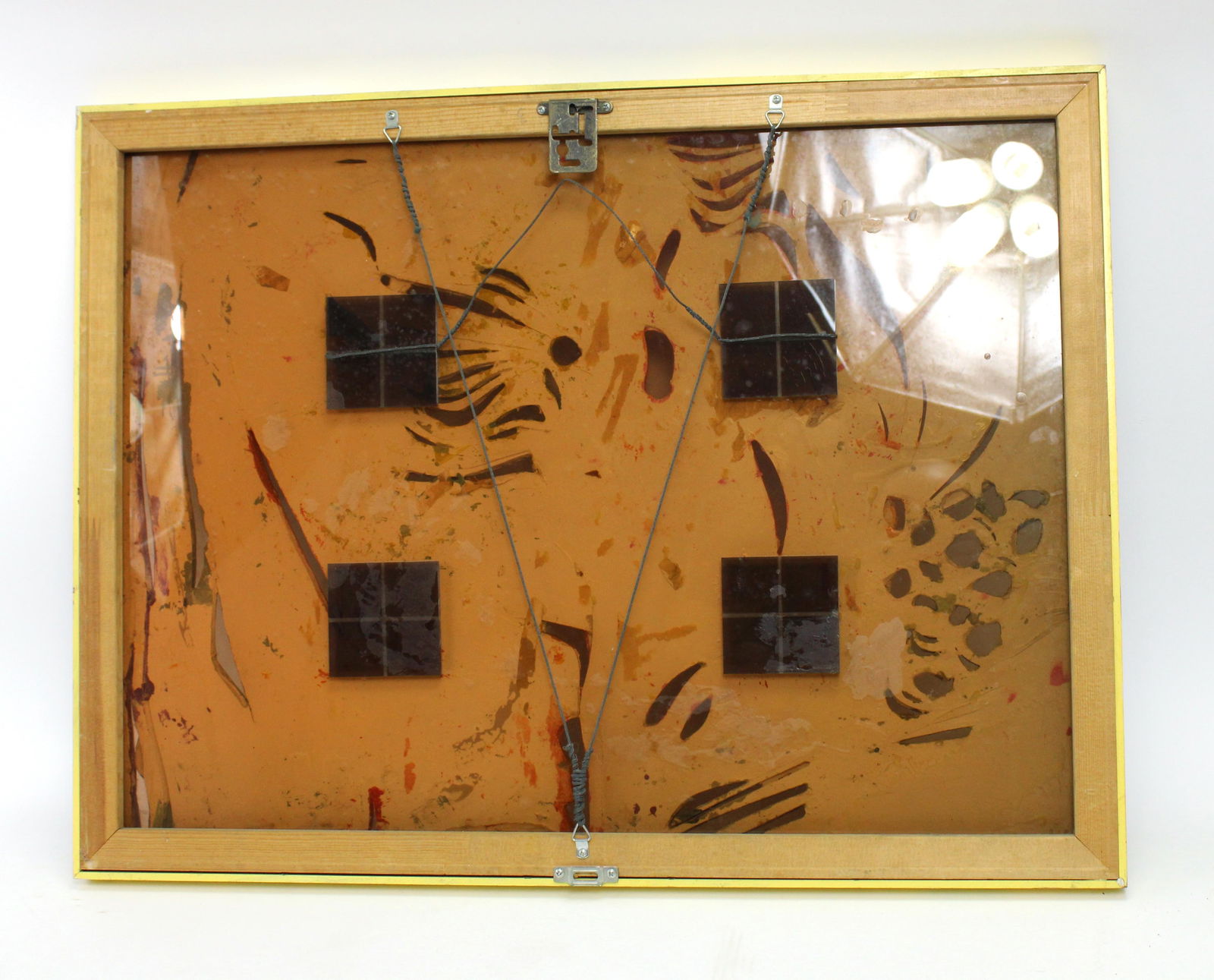 Mid 20th Century Vintage Mixed Media Postmodern Pastel Tone Painting Wall Sculpture #2, Framed - 9