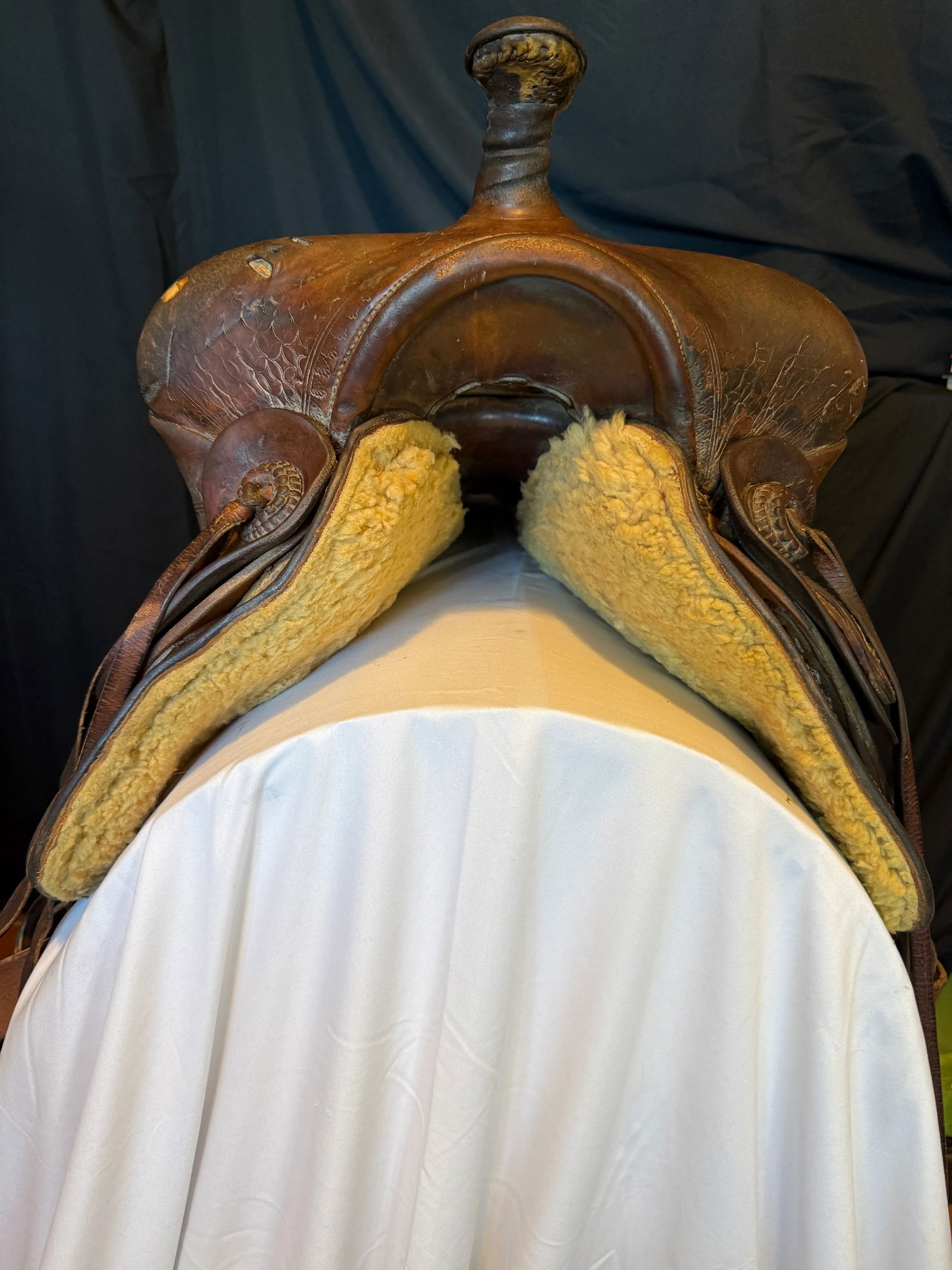 Vintage American Western Saddle h.h. Heiser 1920s - 6