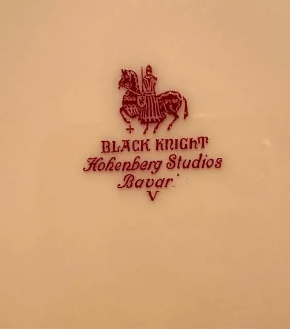 Vintage Hohenberg Studios Black Knight Dinner Plates- Set of 12 - 7