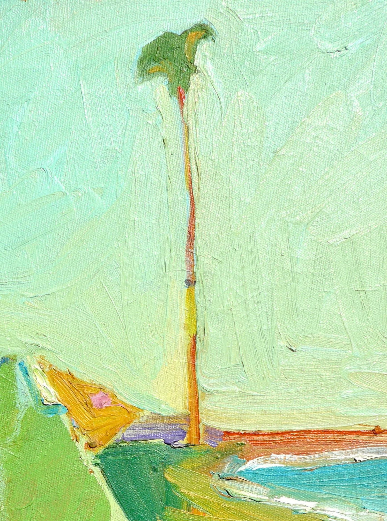"Sunset on a Palm" California Oil Painting - 3