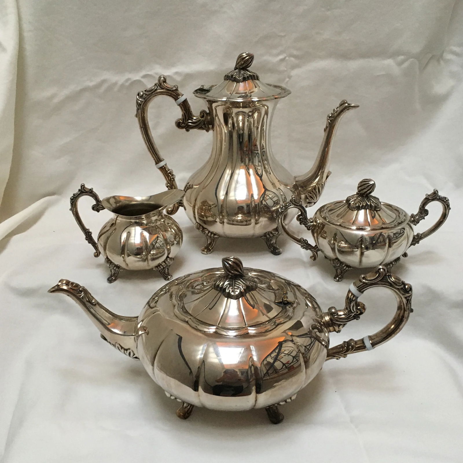 1940s Silver Plate Coffee and Tea Service by F. B. Rogers - 4 Piece Set - 13