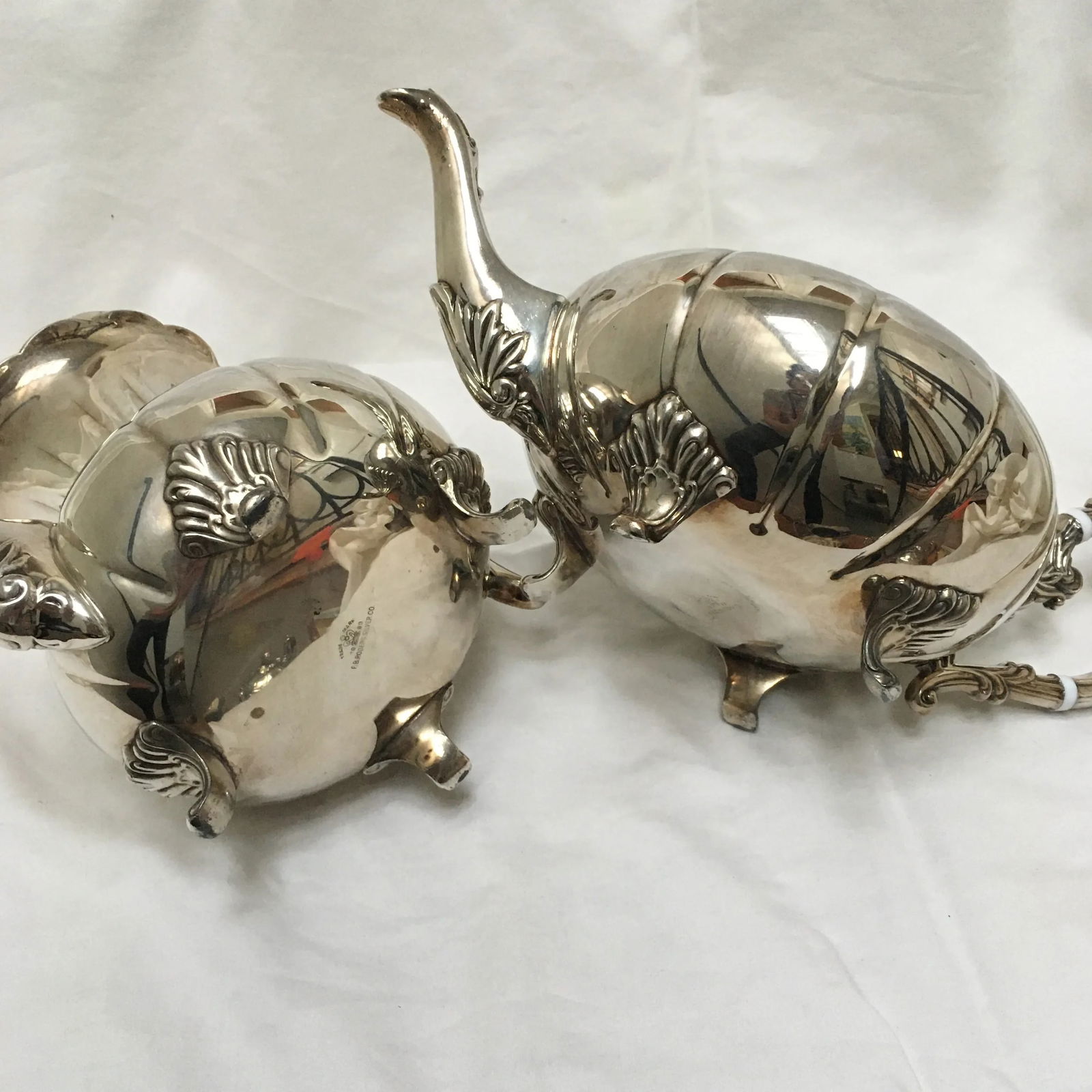 1940s Silver Plate Coffee and Tea Service by F. B. Rogers - 4 Piece Set - 8
