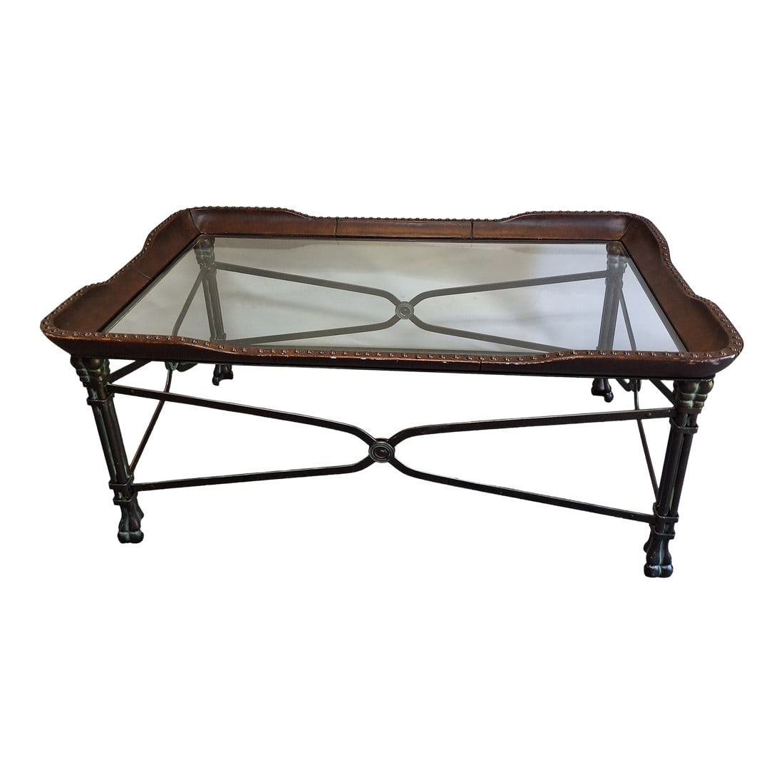 Maitland Smith Cocktail Table With Leather Trim (1 of 11)