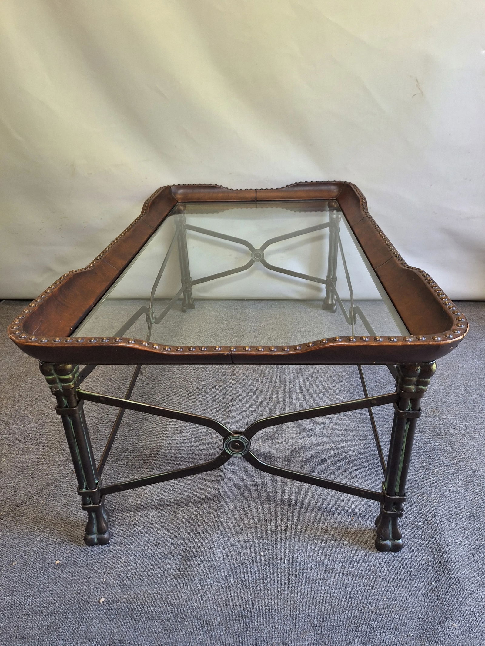 Maitland Smith Cocktail Table With Leather Trim - 2