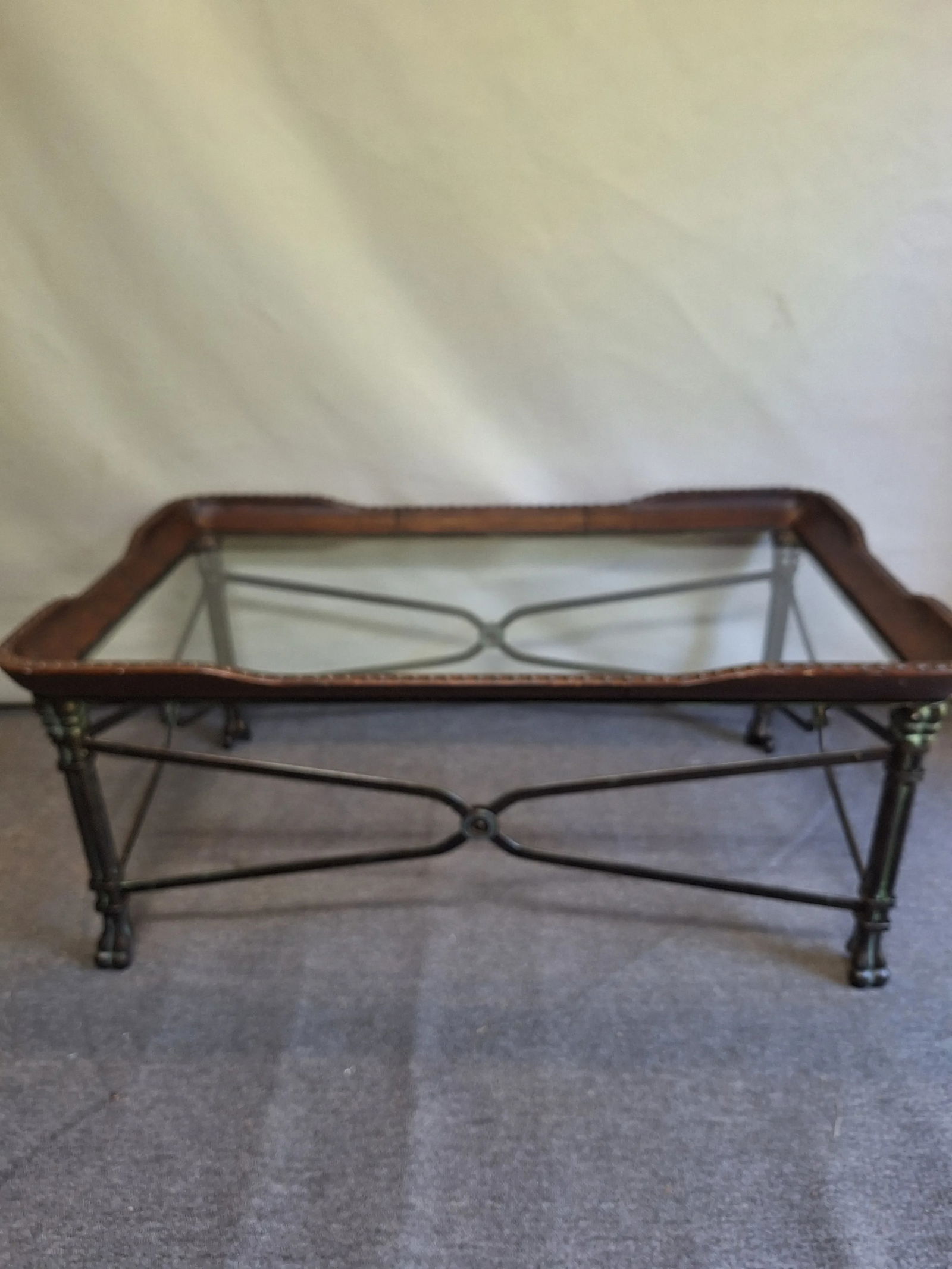 Maitland Smith Cocktail Table With Leather Trim - 3