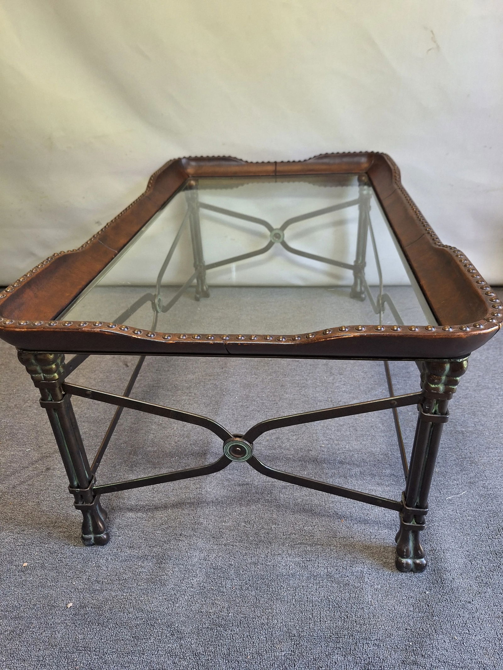 Maitland Smith Cocktail Table With Leather Trim - 4
