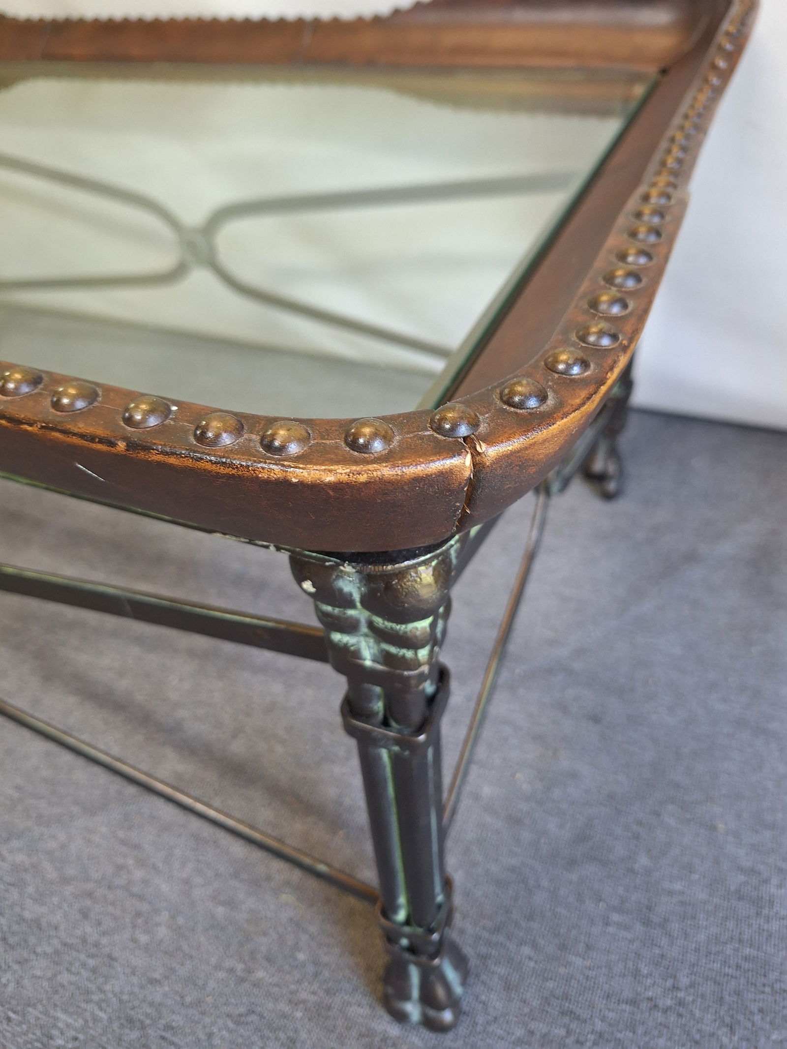 Maitland Smith Cocktail Table With Leather Trim - 8