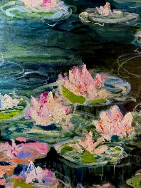 Up a Lazy River, an Original Acrylic Painting in the Monet Style - 2