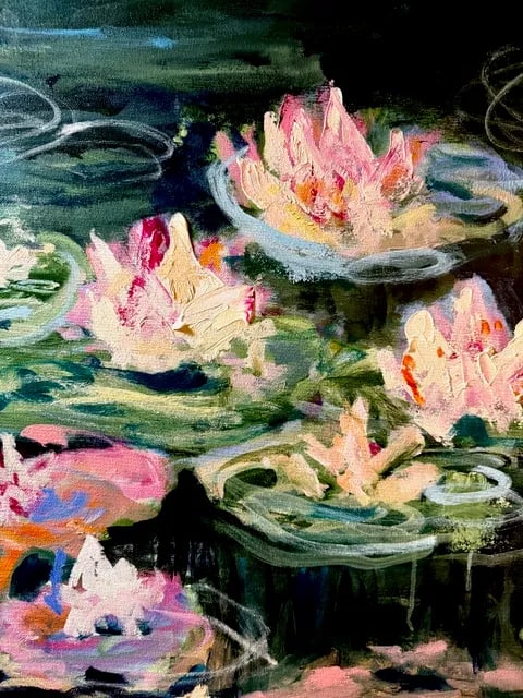 Up a Lazy River, an Original Acrylic Painting in the Monet Style - 4