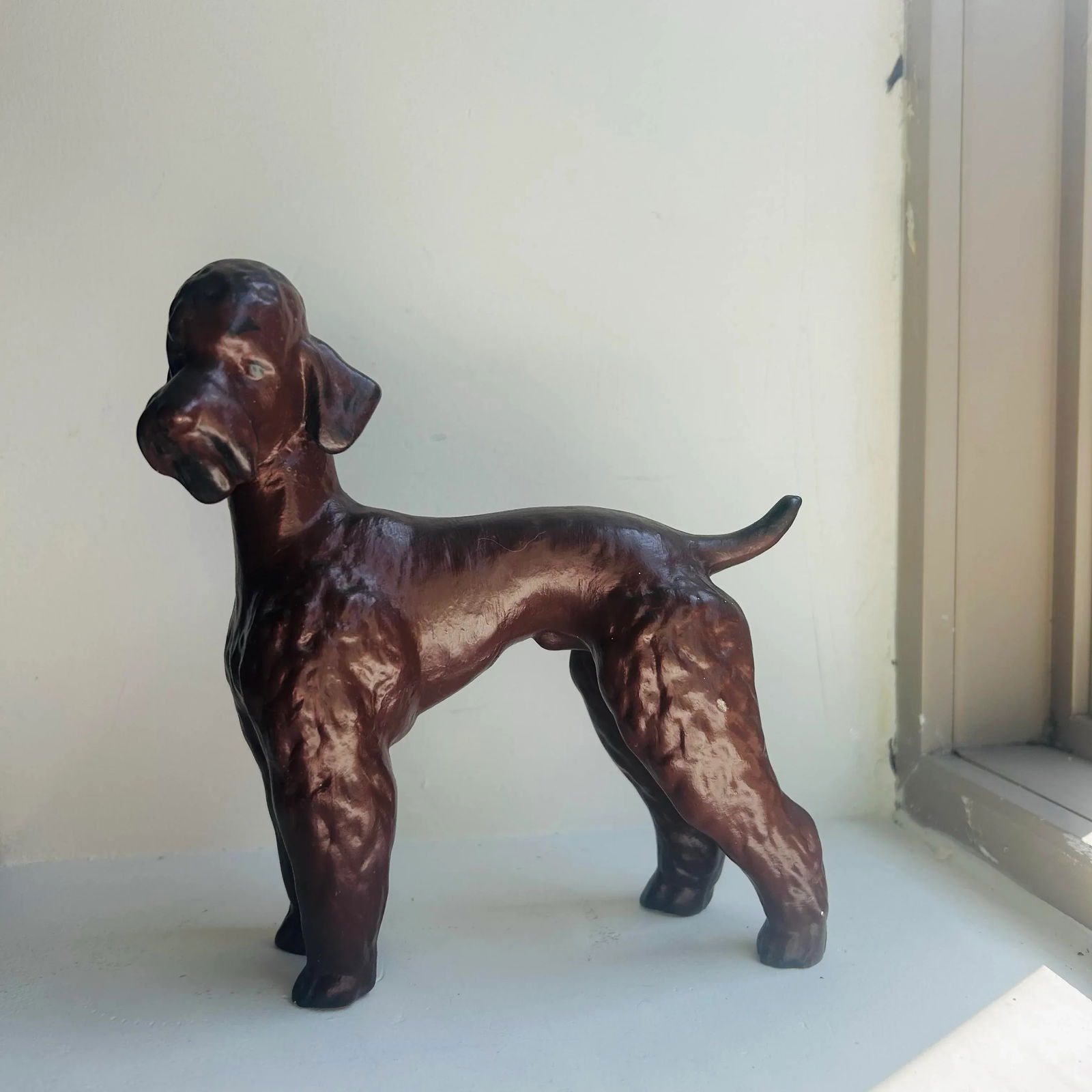 Vintage Mid-Century Modern Stoneware Ceramic Poodle Dog Figurine Sculpture - 2