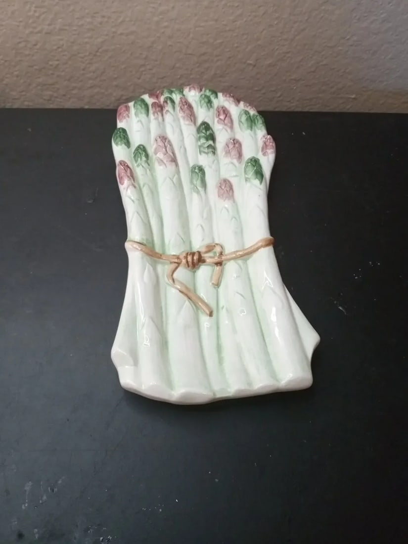 Vintage Ceramic Asparagus Spoon Rest, Made in Italy - 2