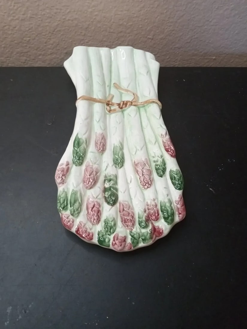 Vintage Ceramic Asparagus Spoon Rest, Made in Italy - 4