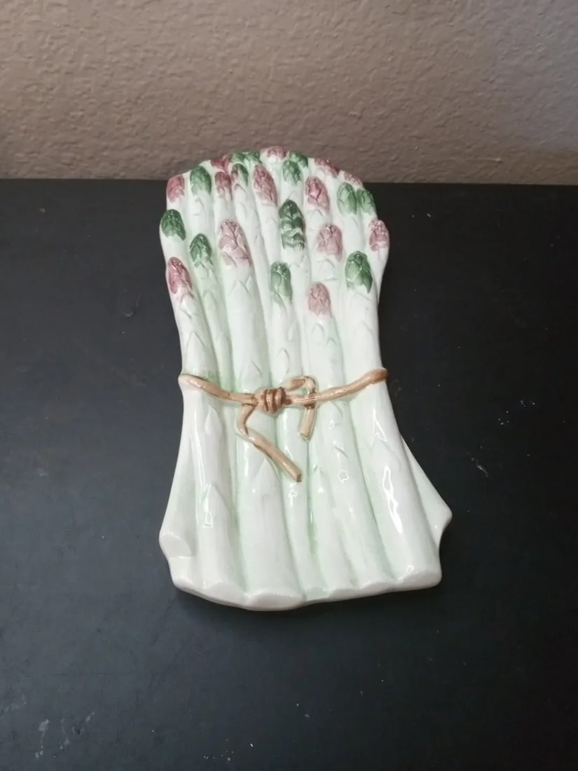 Vintage Ceramic Asparagus Spoon Rest, Made in Italy - 5