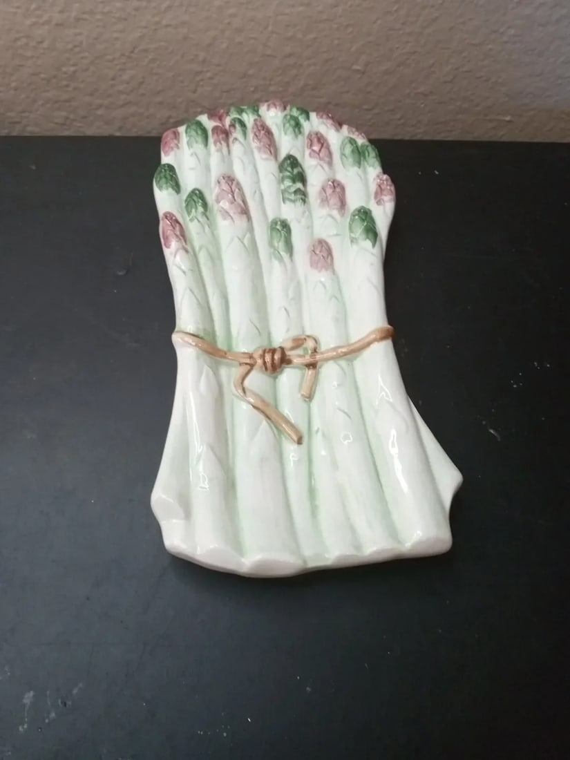 Vintage Ceramic Asparagus Spoon Rest, Made in Italy - 6