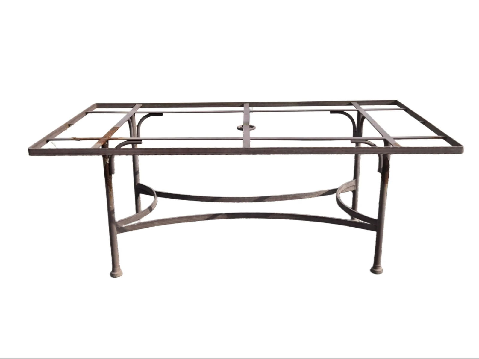 Vintage Brown Jordan Style Wrought Iron Outdoor Patio Table - 2