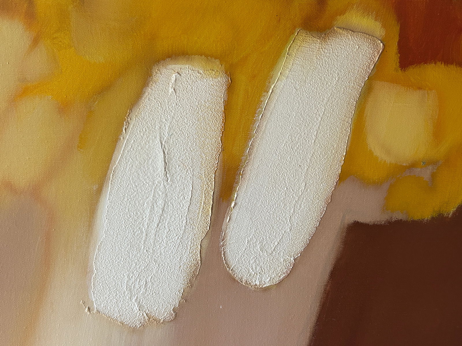 Robert Lawson 1970s Abstract Oil Painting on Canvas Vintage Art Brown and Orange - 4