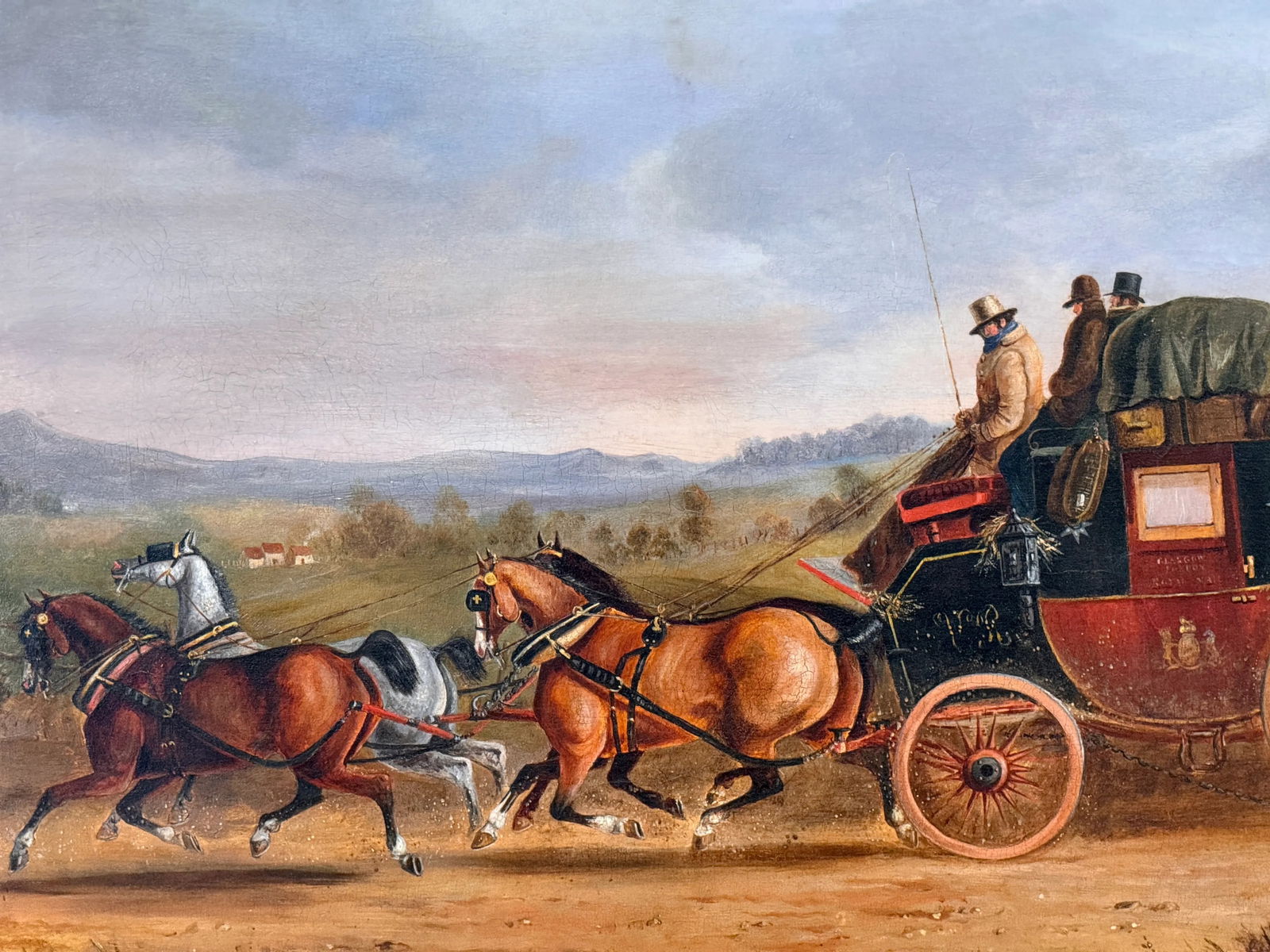 Oil Painting of London to Glasgow Royal Mail Coach by Charles Cooper Henderson - 6