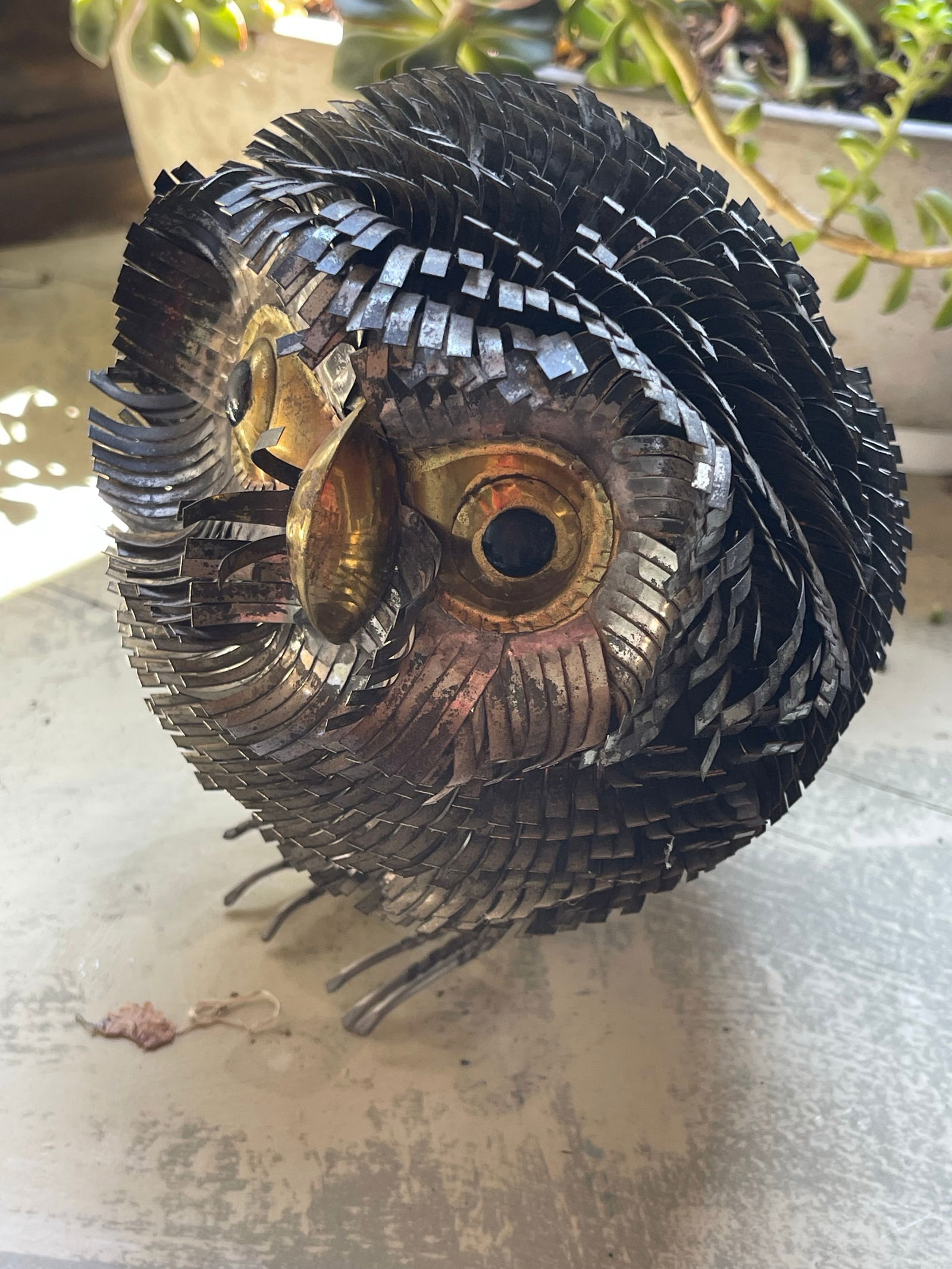 1970s Attribution: Sergio Bustamante Owl Textured Metal Mid Century Art Sculpture - 8